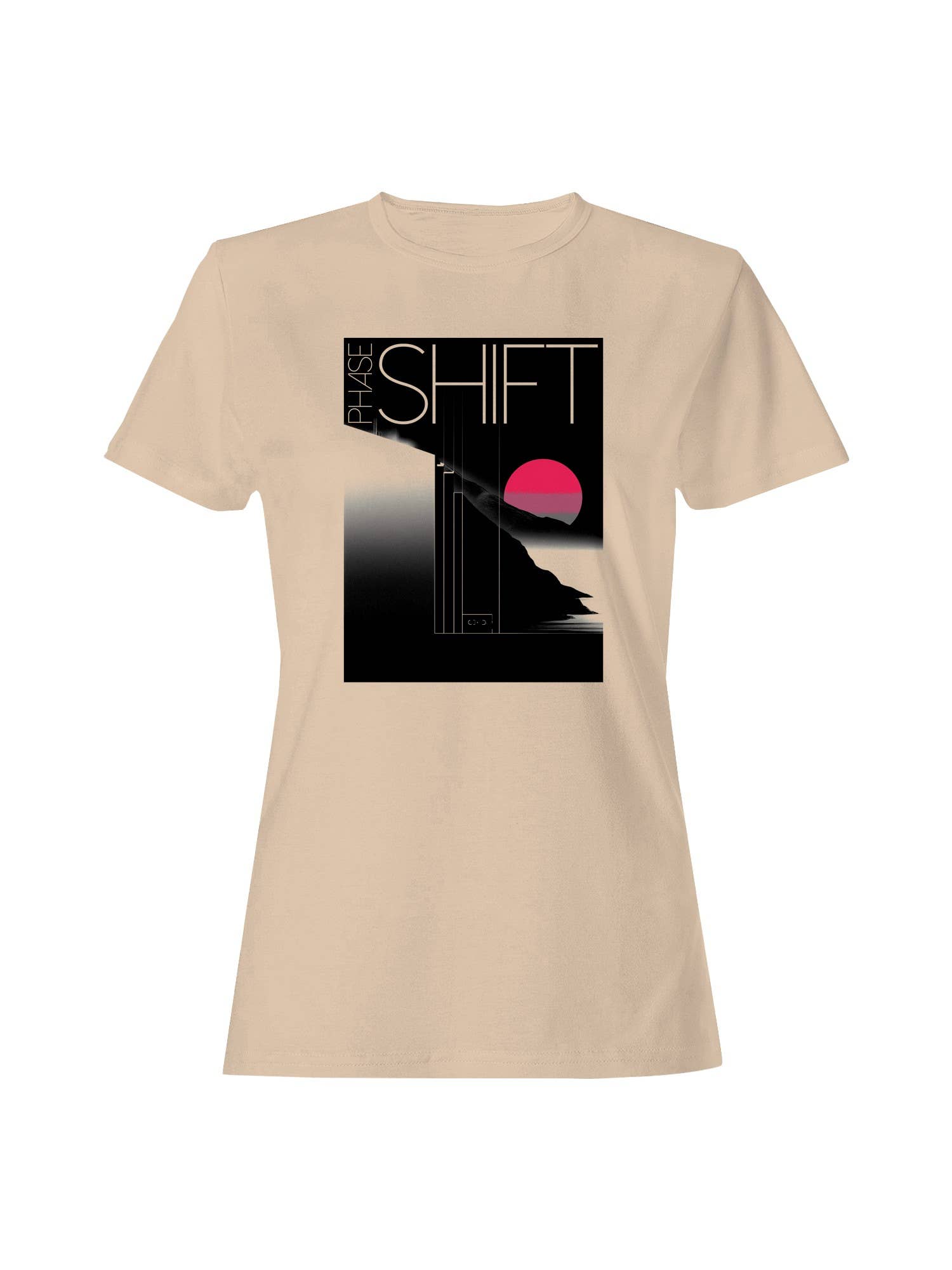 Neon Moonrise Over Hills Women's T-Shirt Hoodie, Sweatshirt | PodTeesHub.com