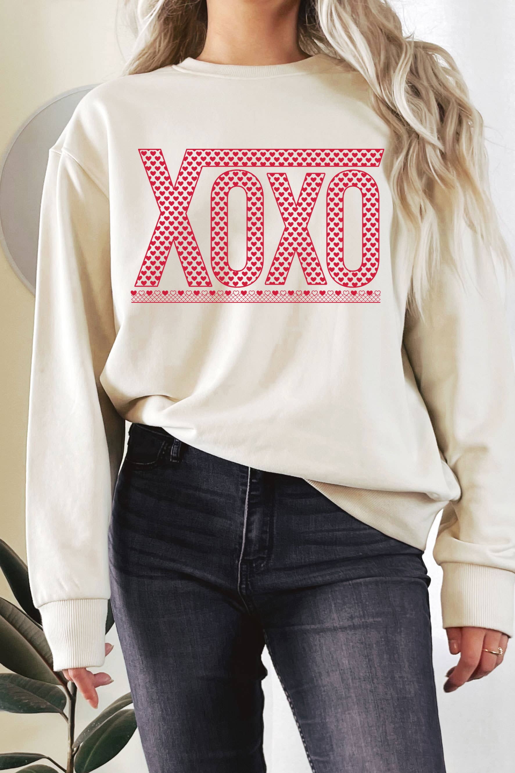 Xoxo Checkered Heart Graphic Terry Sweatshirt T-Shirts, Hoodie | PodTeesHub.com
