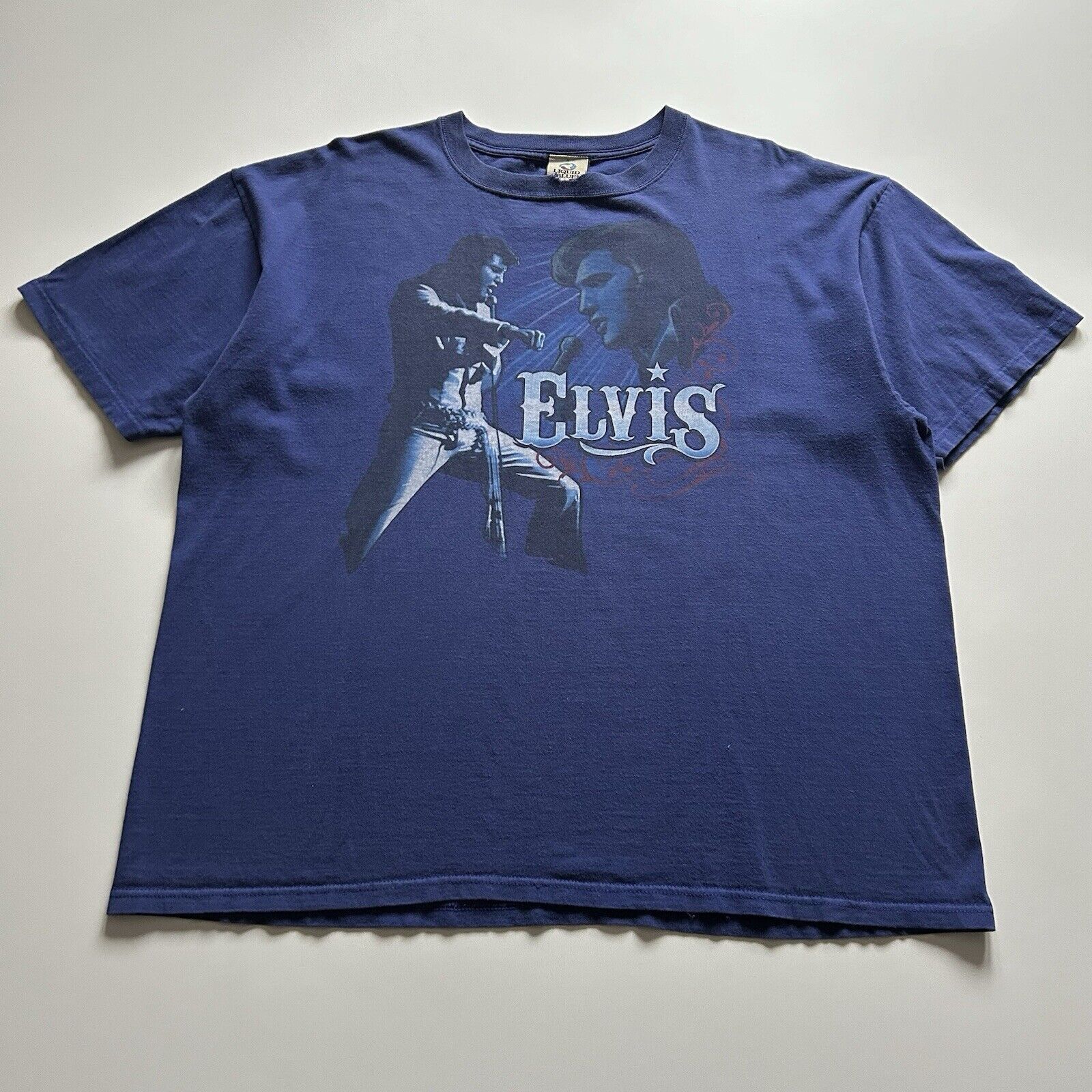 Band Tees Vintage Elvis Presley Liquid Blue Retro Y2k T Shirt Xxl Rare Hoodie, Sweatshirt | PodTeesHub.com