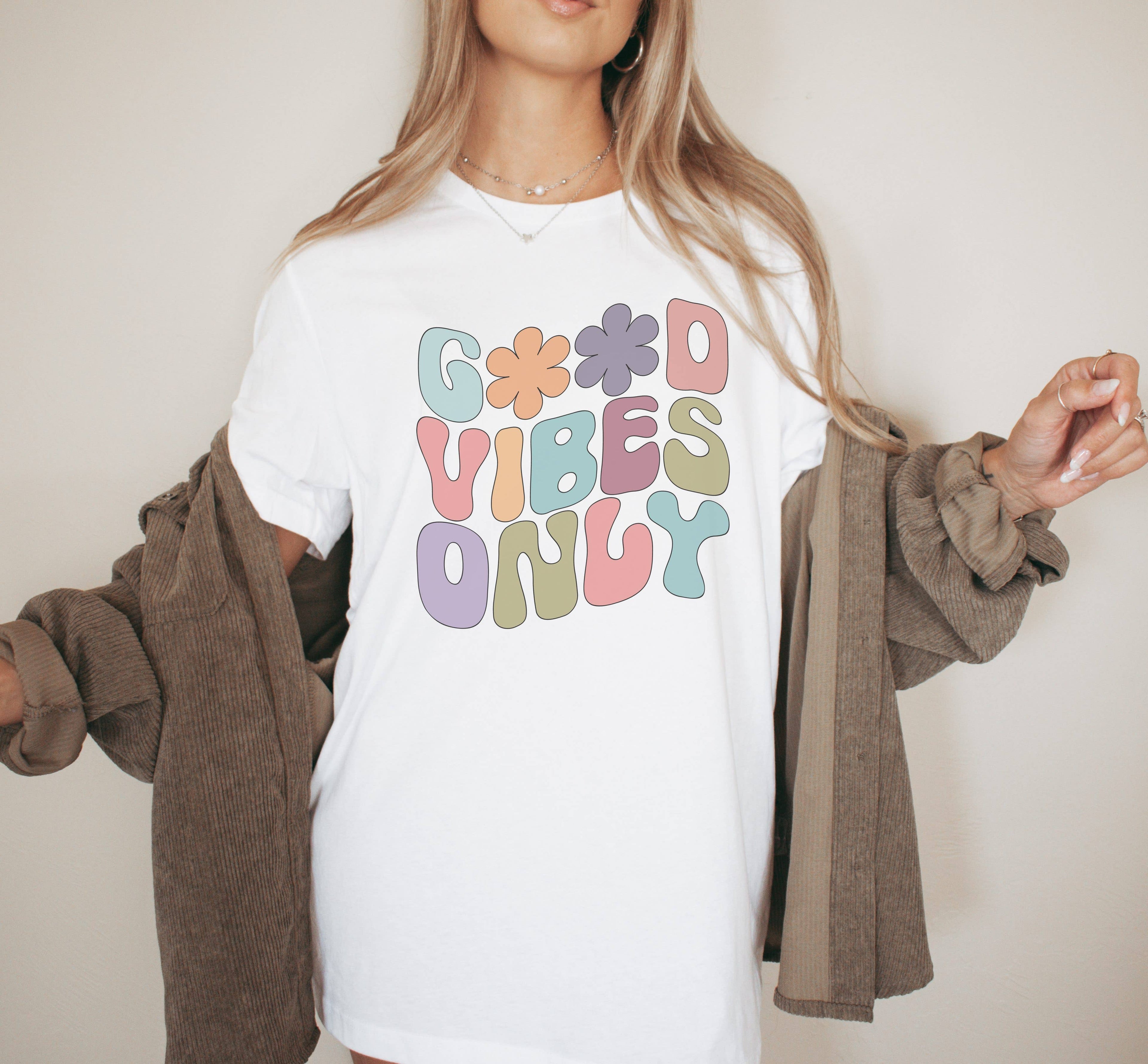 Retro Good Vibes Tee | Retro Shirt | Funny/Sarcastic Hoodie, Sweatshirt | PodTeesHub.com