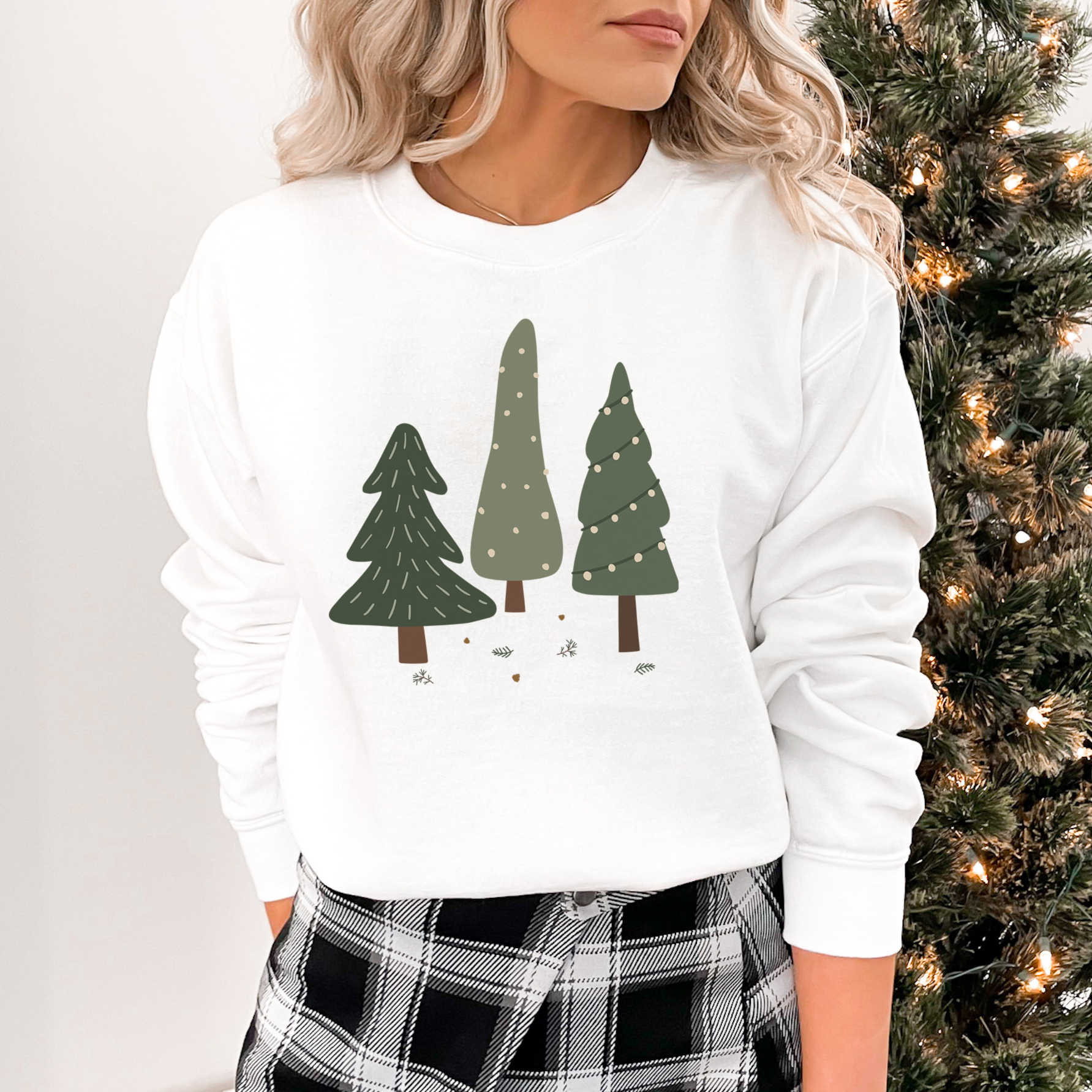 Triple Trees Crewneck Sweatshirt | Christmas | S-2XL T-Shirts, Hoodie | PodTeesHub.com