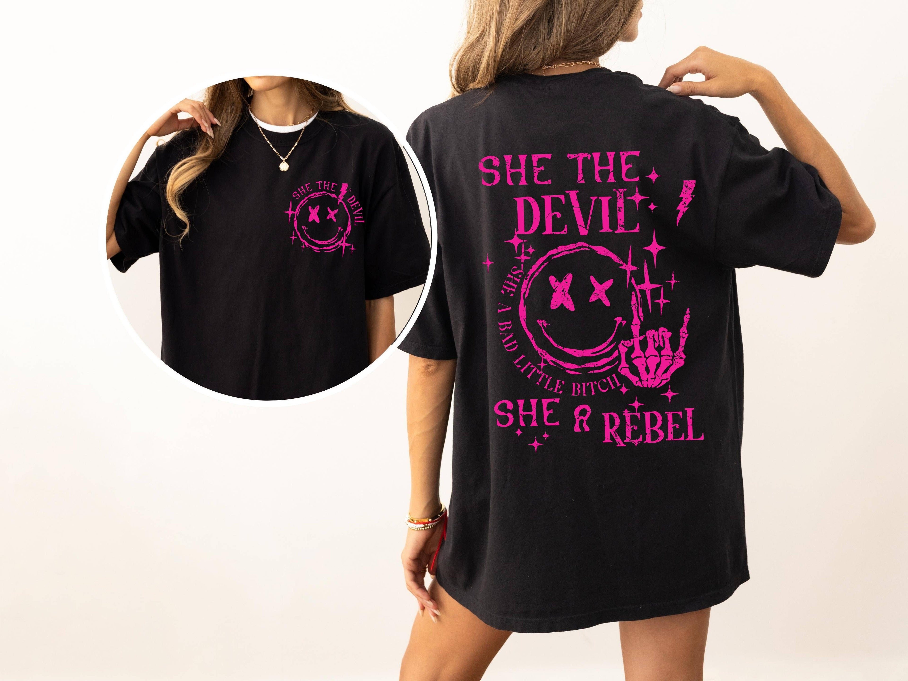 She the Devil She A Rebel Hip Hop Rap Concert Tshirt Hoodie, Sweatshirt | PodTeesHub.com