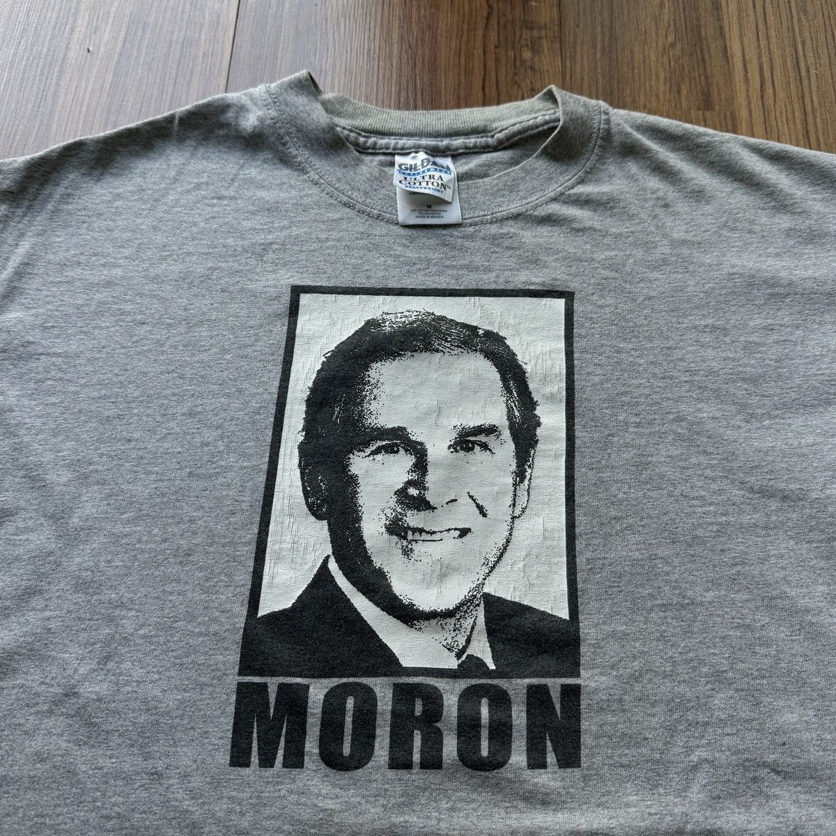Vintage Moron George W Bush Dumb President Politcal Funny Tee Y2k Hoodie, Sweatshirt | PodTeesHub.com