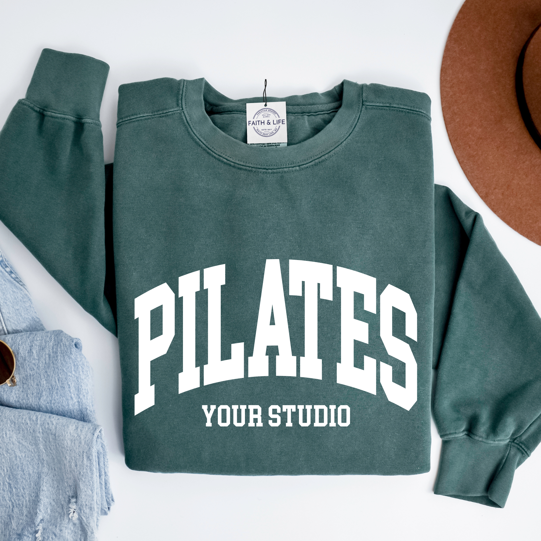 Custom Logo Design Pigment Dye Vintage Crewneck Sweatshirt T-Shirts, Hoodie | PodTeesHub.com