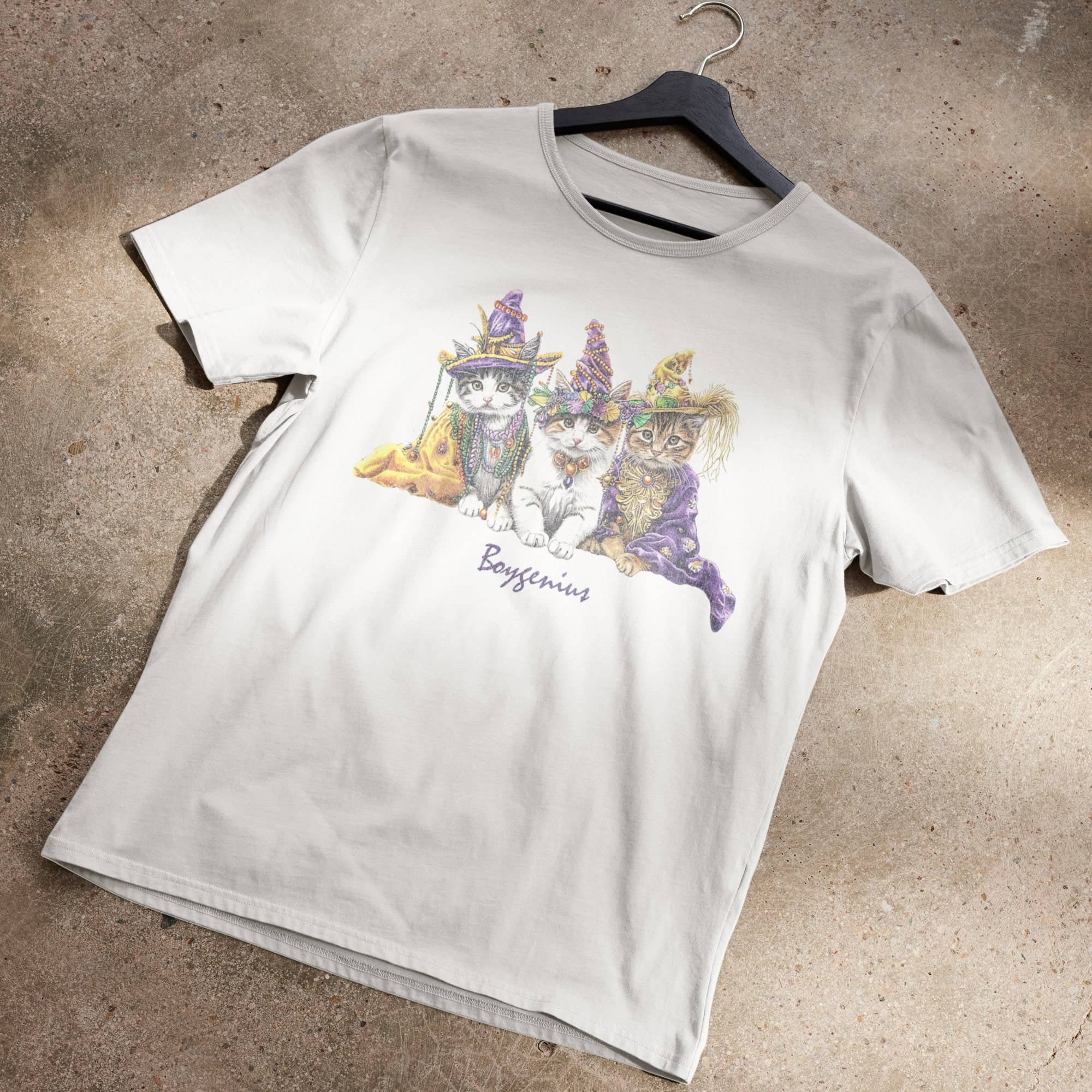 Boygenius Mardi Gras Kittens Graphic T-Shirt For Men Hoodie, Sweatshirt | PodTeesHub.com