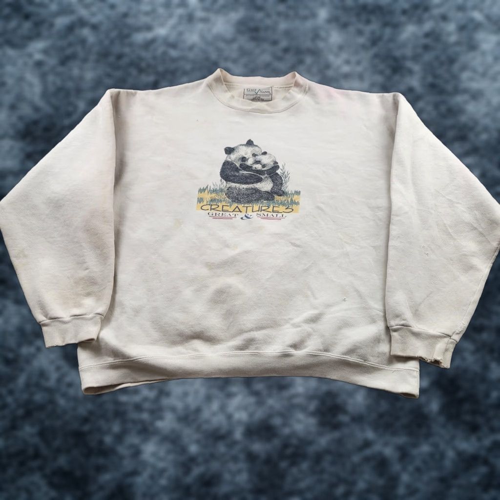 Vintage Galt Sand Sweatshirt Mens Large White Panda Graphic Pullover Usa 90s T-Shirts, Hoodie | PodTeesHub.com