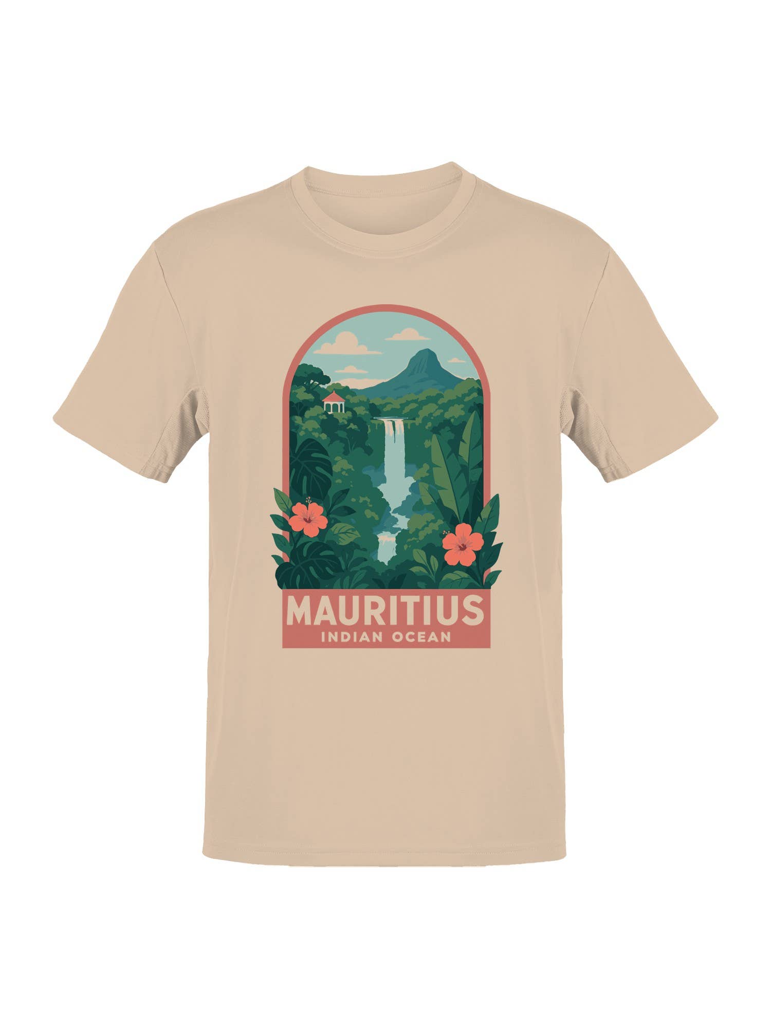 Mauritius Waterfall Paradise Art Men's T-Shirt Hoodie, Sweatshirt | PodTeesHub.com