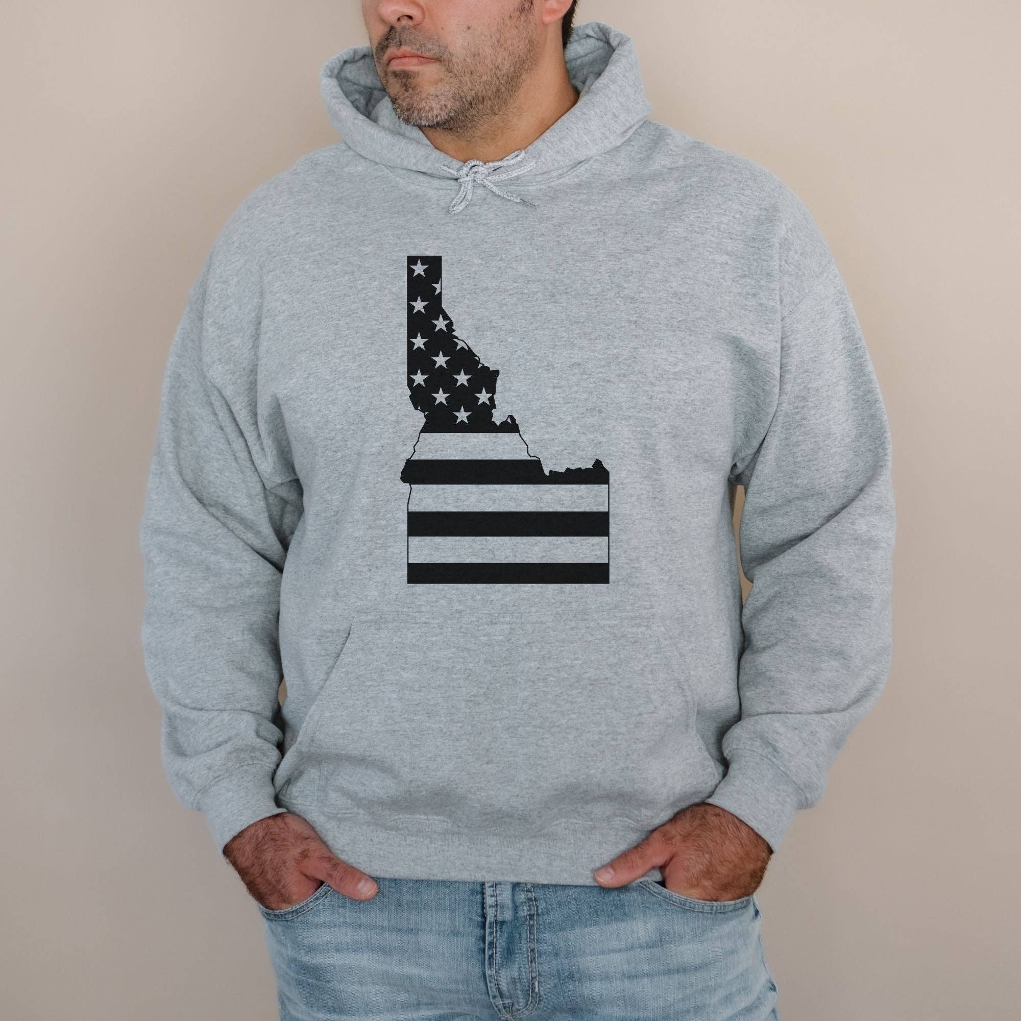 Idaho American Flag Unisex Sweatshirt Hoodie T-Shirts | PodTeesHub.com