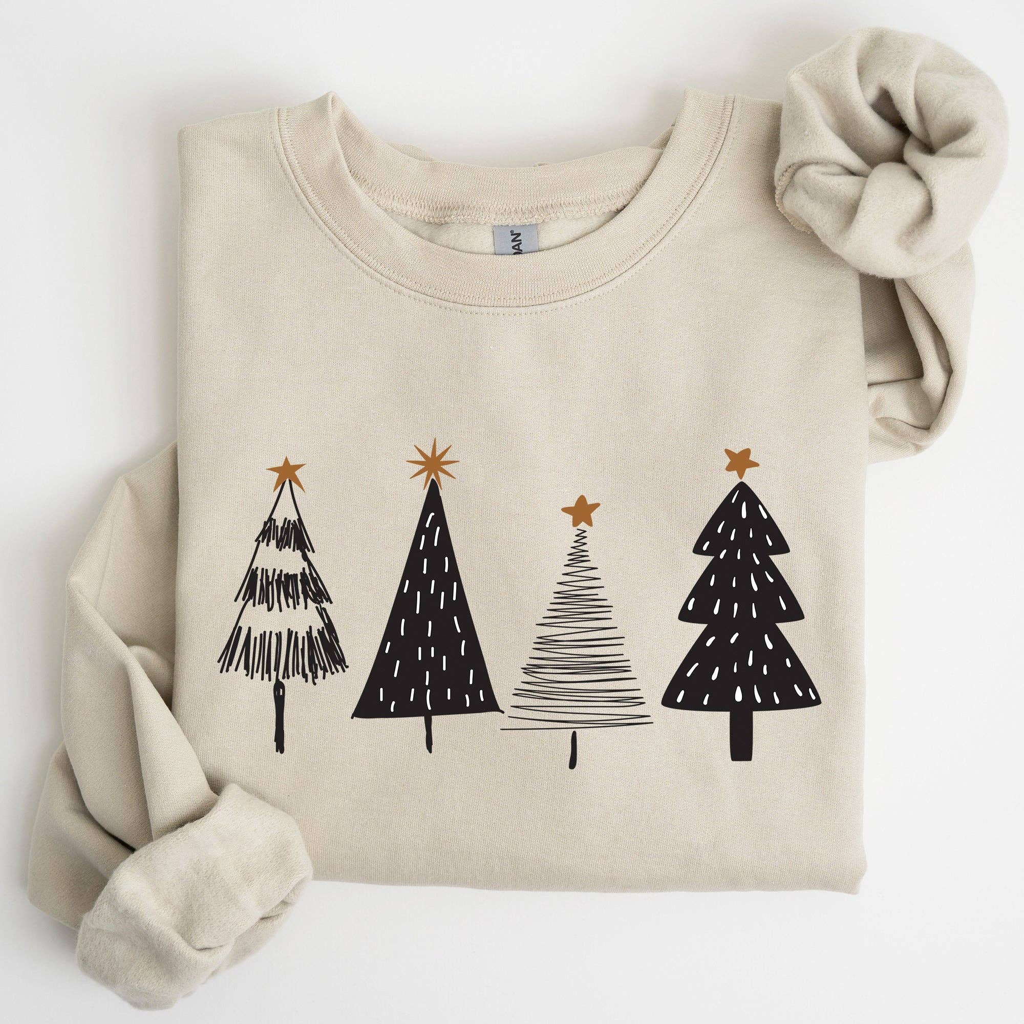 Minimalist Christmas Trees, Winter, Snow, Santa Sweatshirt T-Shirts, Hoodie | PodTeesHub.com