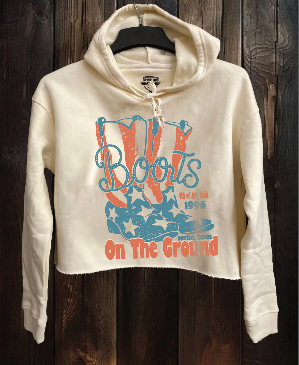 Boots On the Ground Austin 1994 Cropped Hoodie T-Shirts, Sweatshirt | PodTeesHub.com