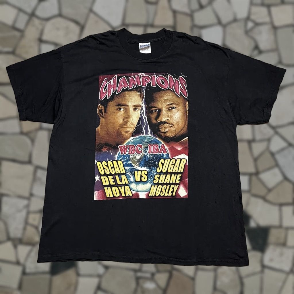 Sugar Vintage Oscar De La Hoya V Sugar Shane Mosley Rap Tee 2 Sided Dry Rot Boxing Shirt 2xl Black U Hoodie, Sweatshirt