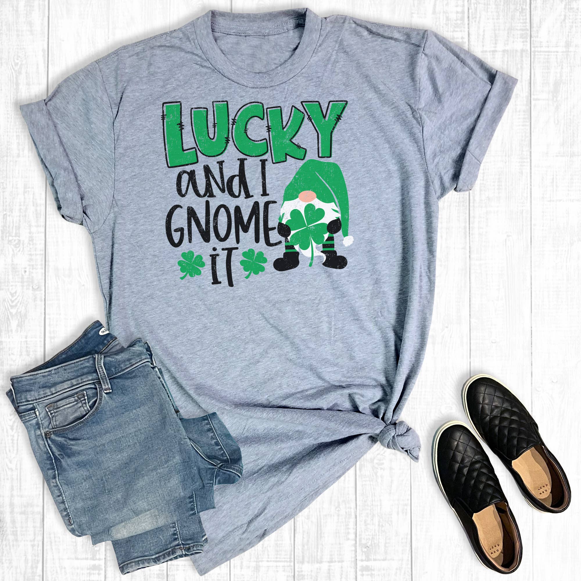 Lucky and I Gnome It St Patrick's Day Graphic Tee Hoodie, Sweatshirt | PodTeesHub.com