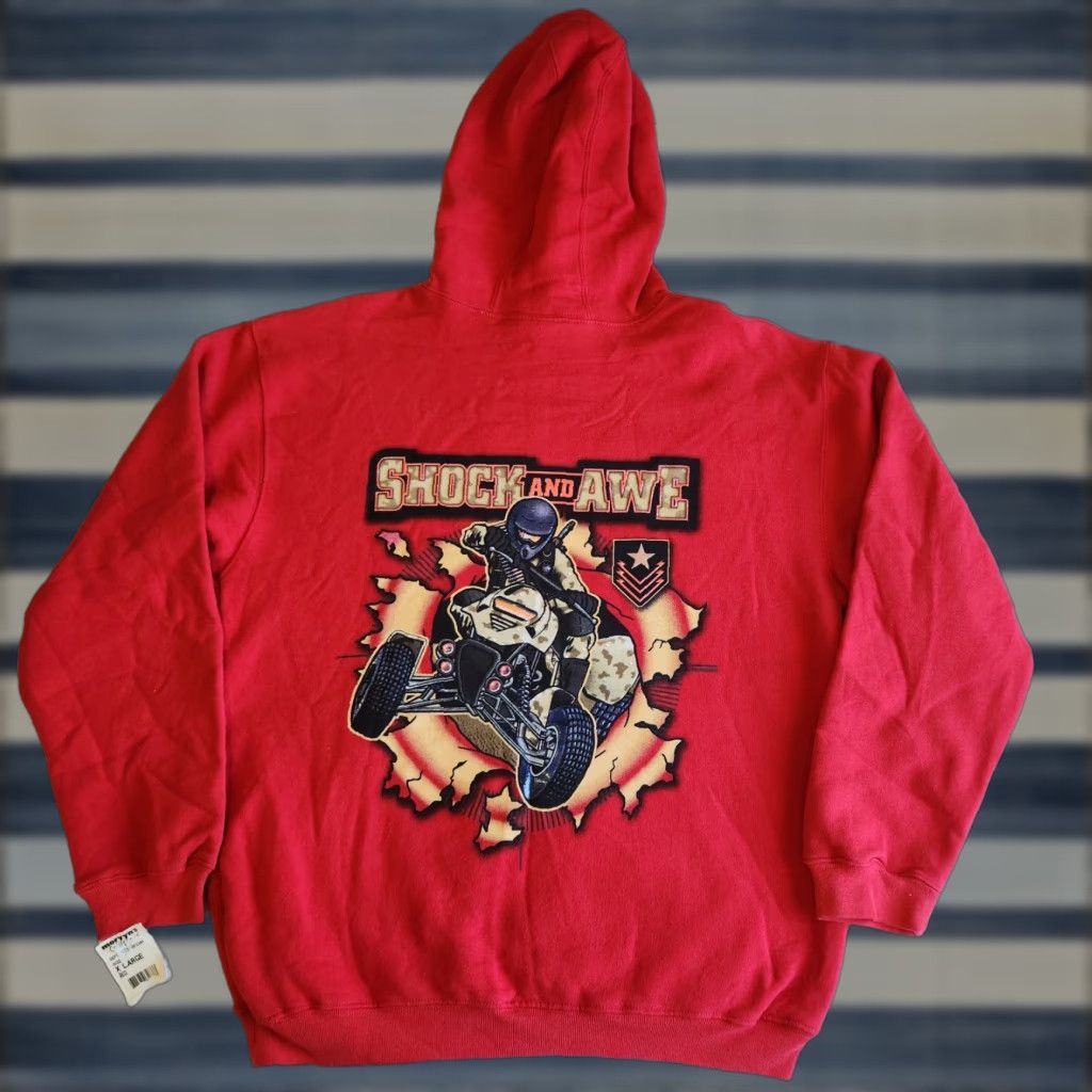 Vintage Rudeboyz Y2k 2000 S Youth Xl Red Atv Double Sided Graphic Hoodie Sweater Nwt Boys Xl T-Shirts, Sweatshirt