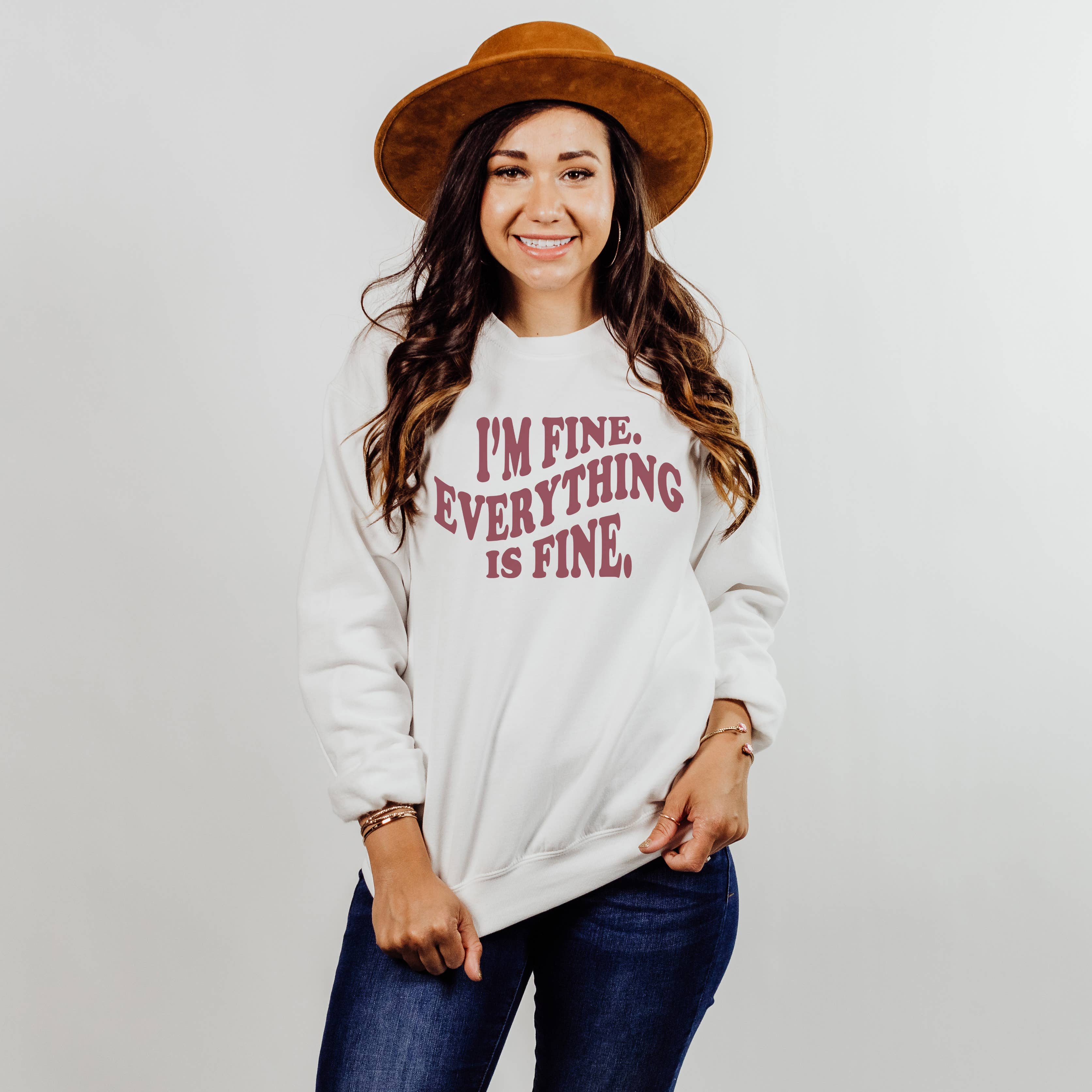 Everything Is Fine Crewneck Sweatshirt | Sizes S-2XL T-Shirts, Hoodie | PodTeesHub.com