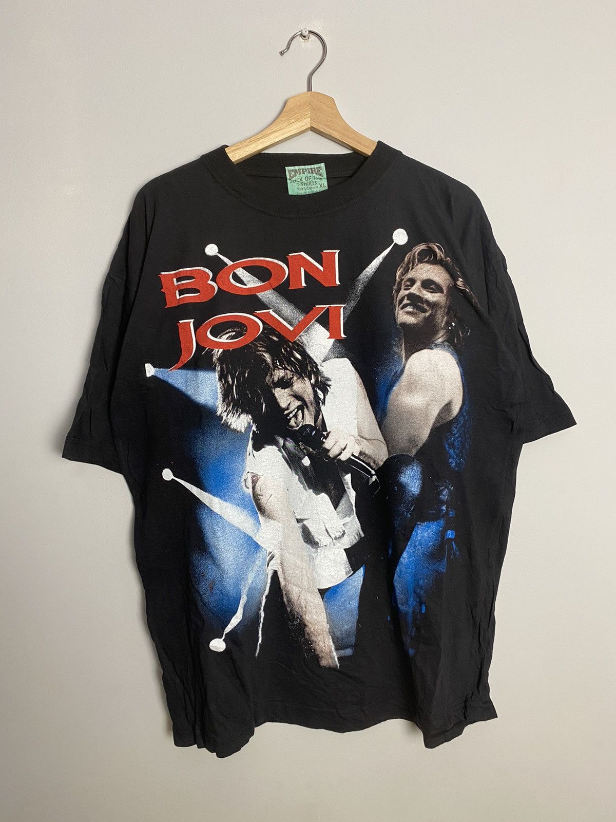 Vintage 90s Bon Jovi All Over Print Empire T Shirt Rare Hoodie, Sweatshirt | PodTeesHub.com
