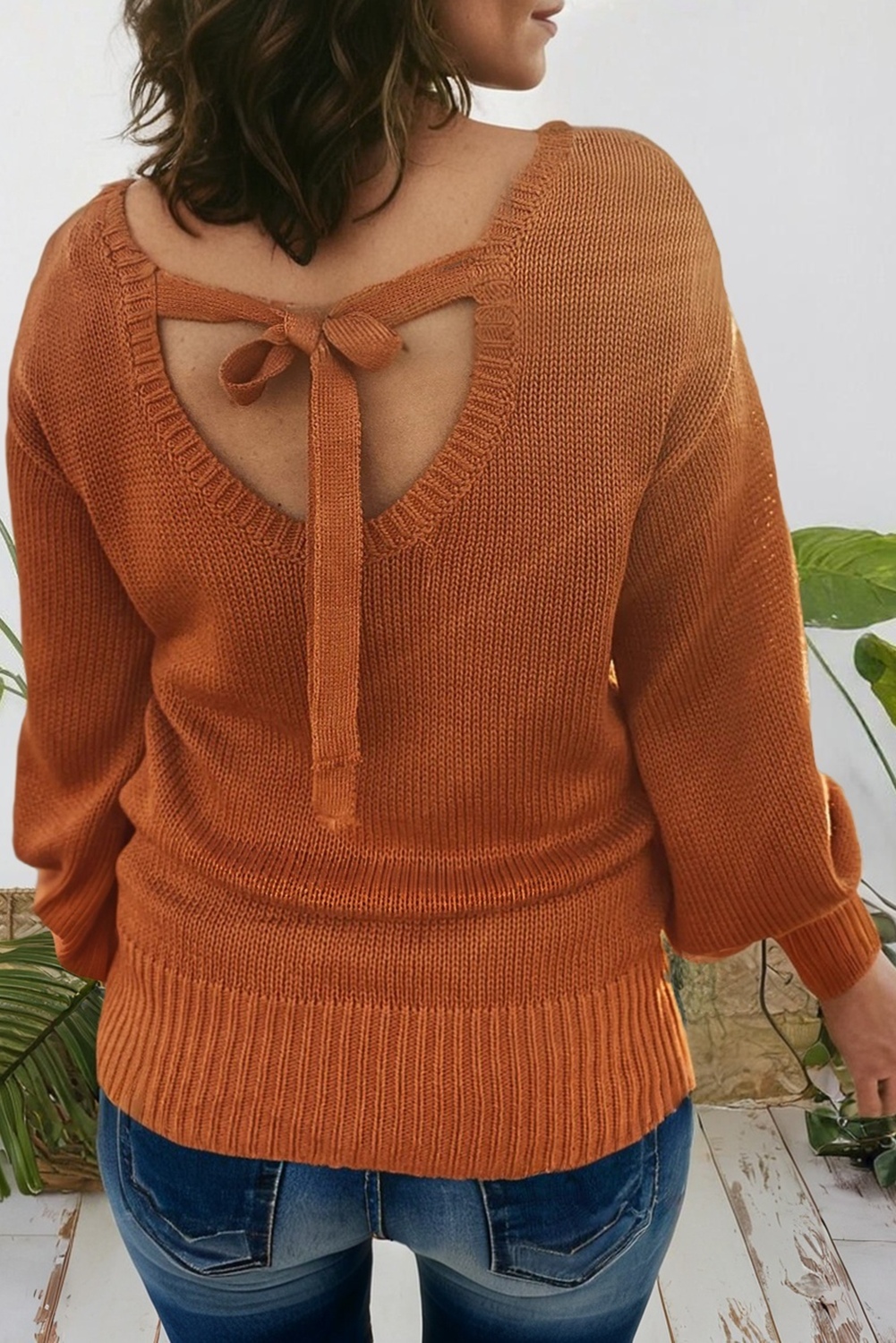 Orange Solid Color Ribbed Trim Drop Shoulder Sweater (S-Xl) T-Shirts, Hoodie, Sweatshirt | PodTeesHub.com