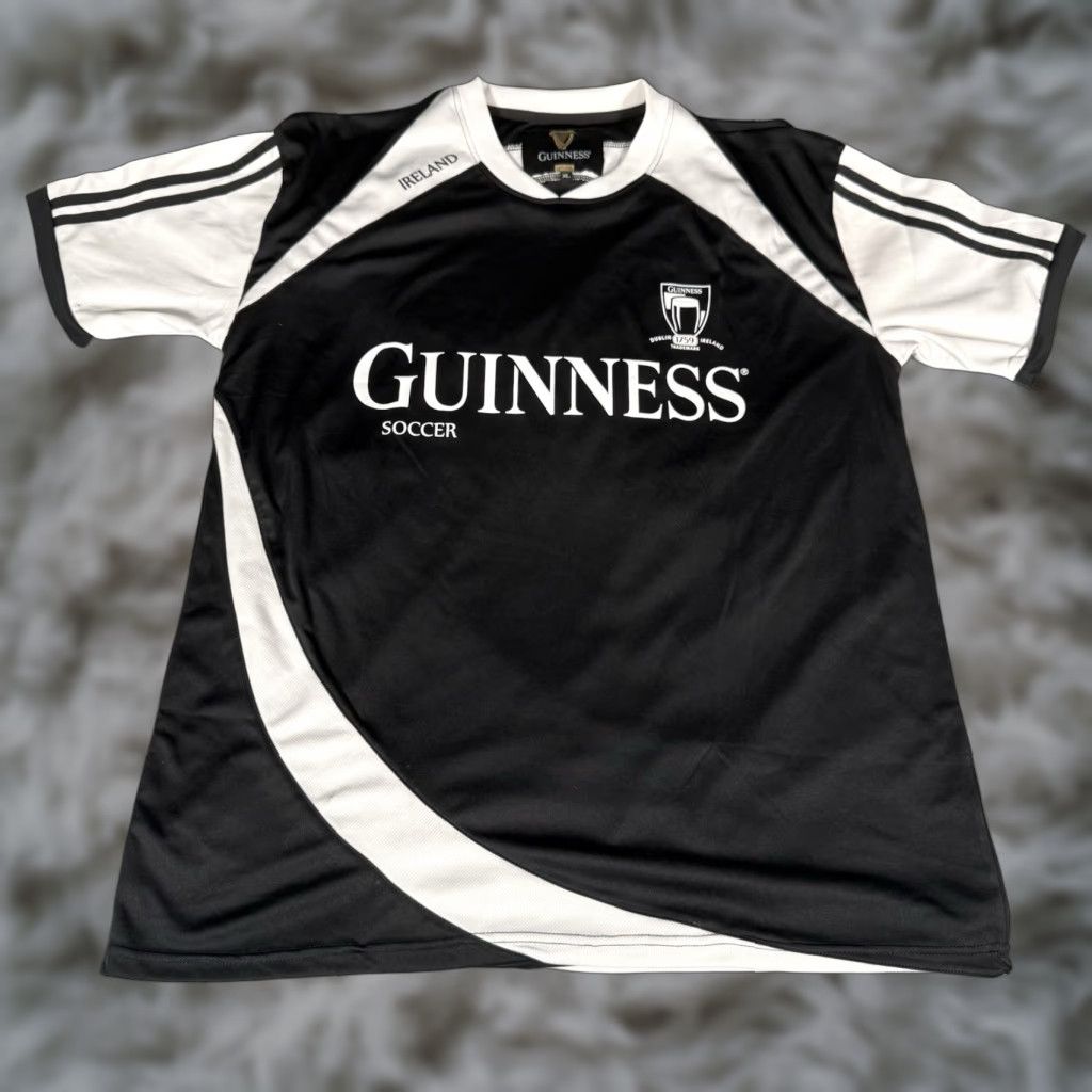 Vintage Guinness Soccer Shirt Mens Xl Black Jersey Logo Sports T Shirt Short Sleeve Round Neck 2020 Hoodie, Sweatshirt