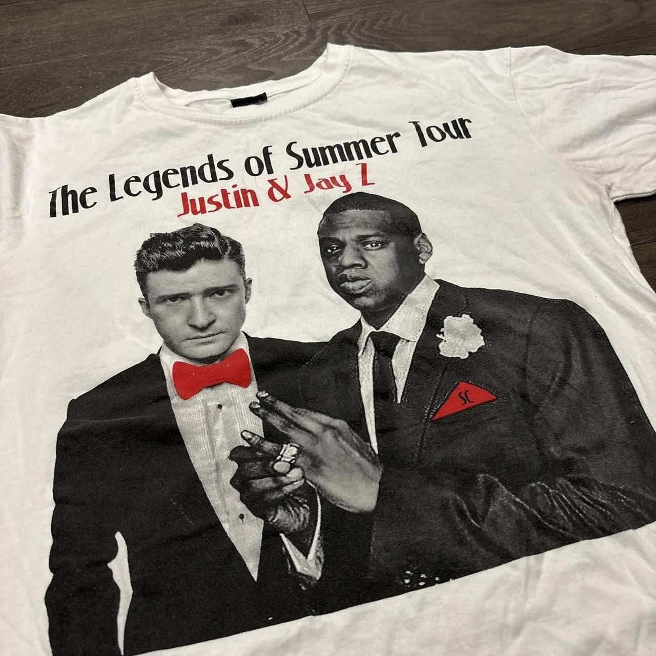 Designer Jay Z Justin Timberlake Legends Of Summer Tour T Shirt L Hoodie, Sweatshirt | PodTeesHub.com
