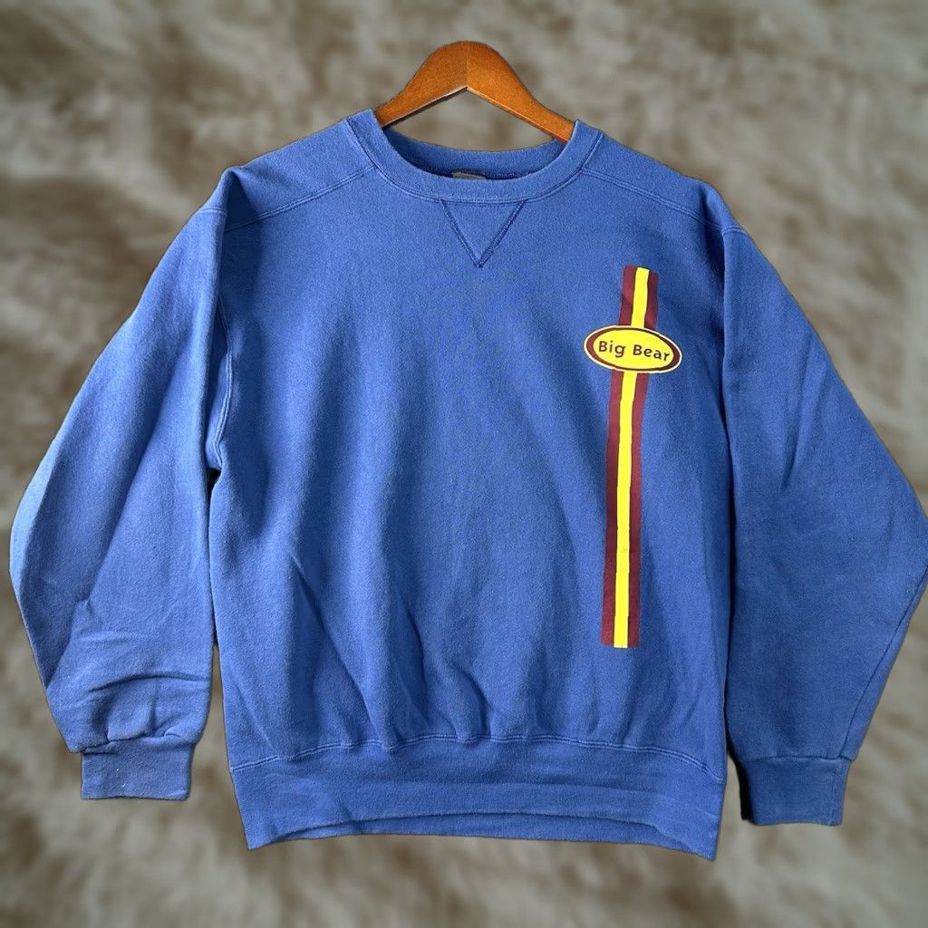 Vintage Prospirit Big Bear Graphic Sweatshirt Mens Medium Blue Crewneck Sweatshirt For Ski S T-Shirts, Hoodie