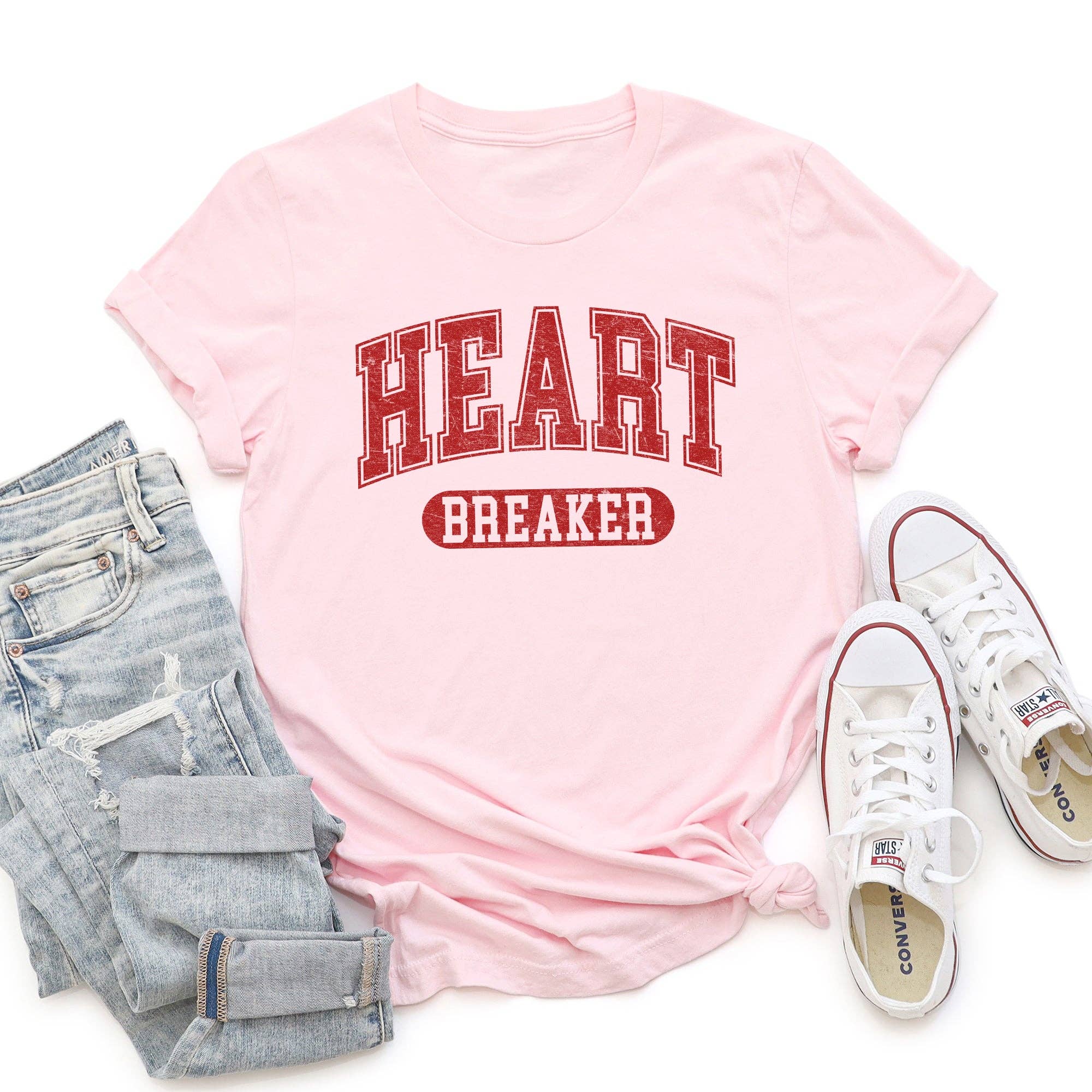 Heart Breaker, Collegiate, Love, Super Soft Tshirt, Valentine's Day Hoodie, Sweatshirt | PodTeesHub.com
