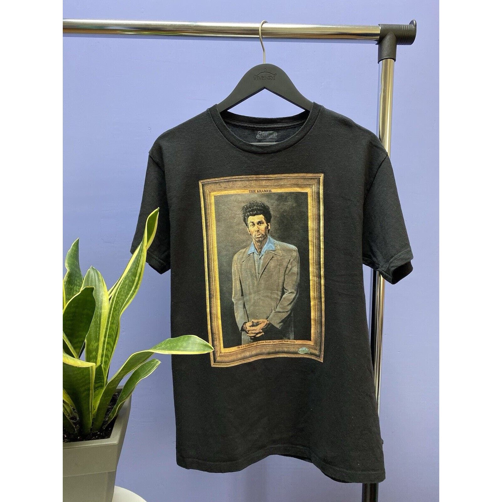 Vintage The Kramer Seinfeld T Shirt Size M Black Comic Funny Tee Hoodie, Sweatshirt | PodTeesHub.com