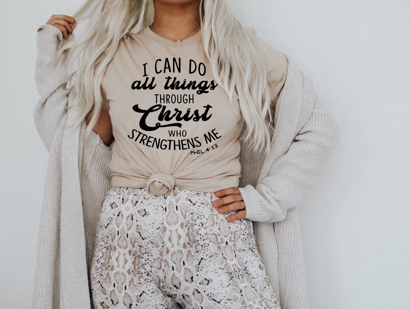 I Can Do All Things Through Christ Who Strengthens T-Shirt Hoodie, Sweatshirt | PodTeesHub.com