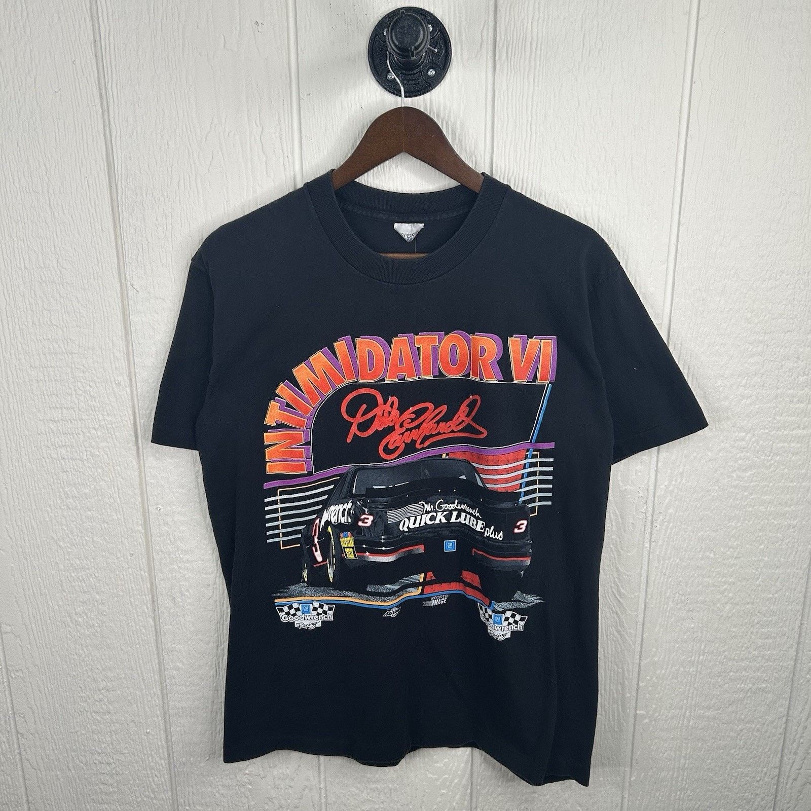 Nascar Vintage 90 S Nascar Dale Earnhardt Black Tee Size Large Hoodie, Sweatshirt | PodTeesHub.com