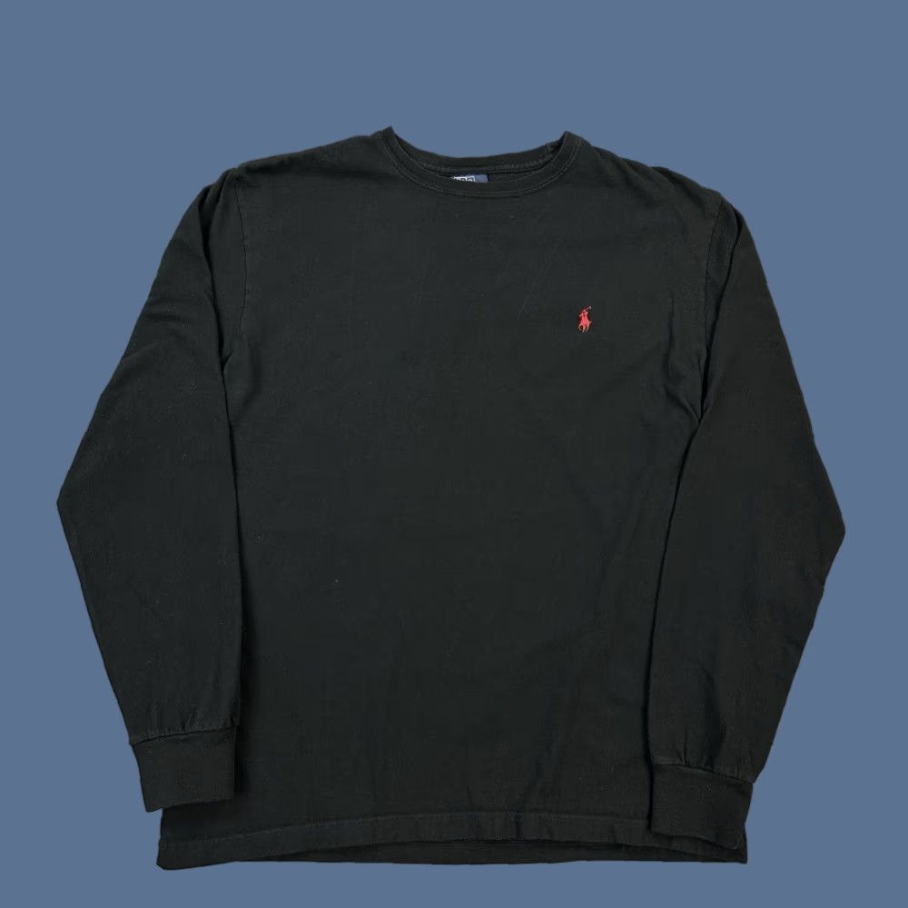 Polo Ralph Lauren Vintage Polo Ralph Lauren Shirt Mens Small Black Long Sleeve Red Pony 90s Y2k Shir Hoodie, Sweatshirt