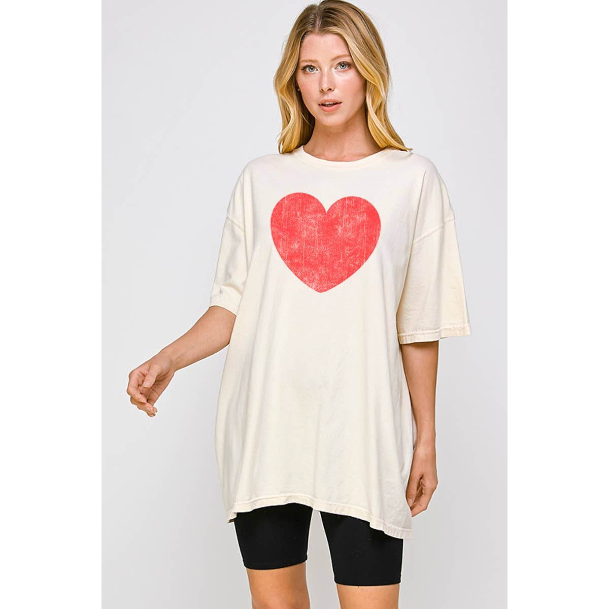 Heart Graphic Oversized Tee Hoodie, Sweatshirt | PodTeesHub.com