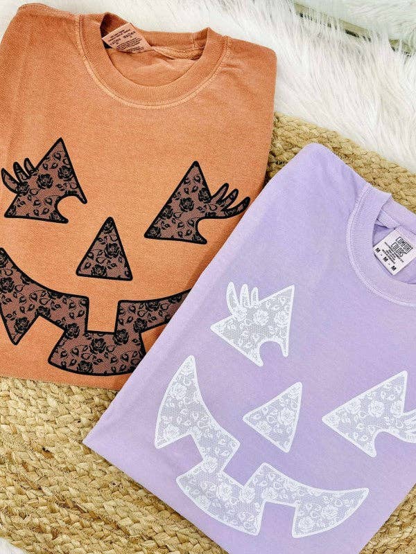 Lace Jack-O-Lantern Graphic Tee Hoodie, Sweatshirt | PodTeesHub.com