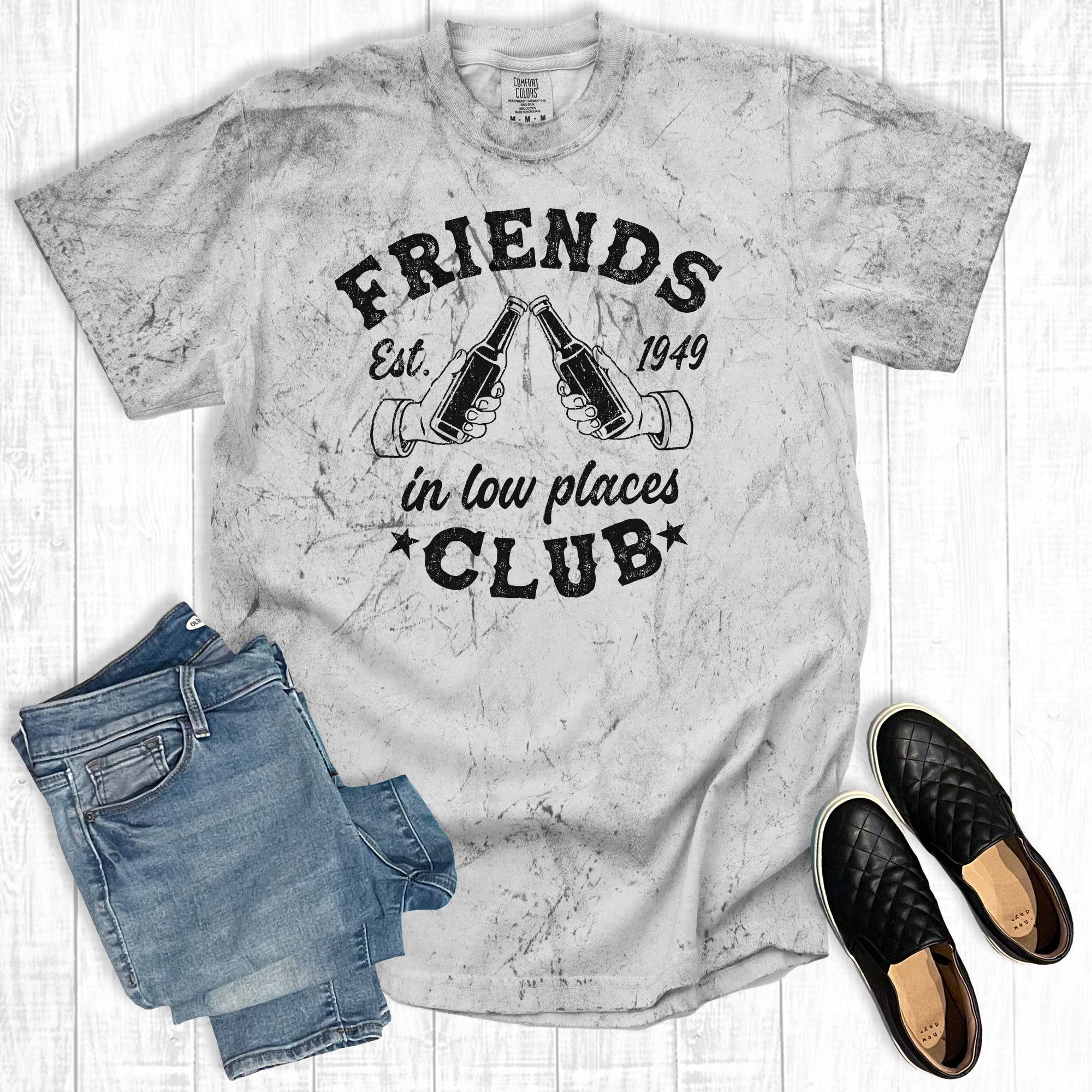 Western Friends in Low Places Club Comfort Colors Tee Hoodie, Sweatshirt | PodTeesHub.com