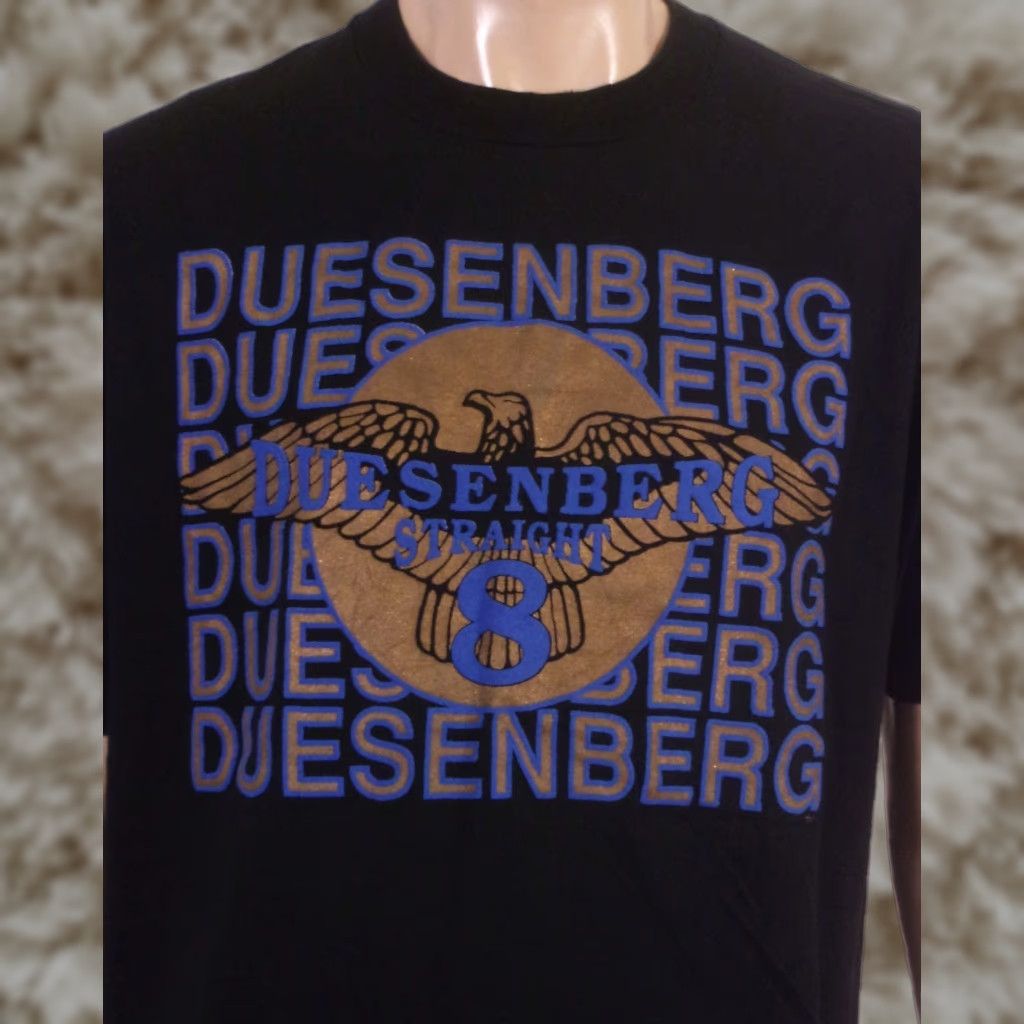 Vintage 90s Duesenberg Straight 8 T Shirt Black Xl Crew Neck Short Sleeve Men Shirt 90s Them Hoodie, Sweatshirt