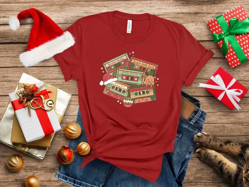 Christmas Cassette T-Shirt Hoodie, Sweatshirt | PodTeesHub.com