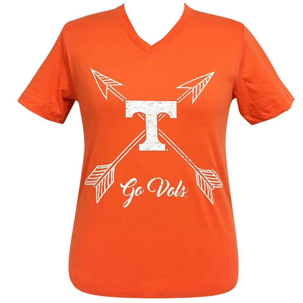Arrows Go Vols Tennessee Short Sleeve V-Neck Tee Hoodie, Sweatshirt | PodTeesHub.com