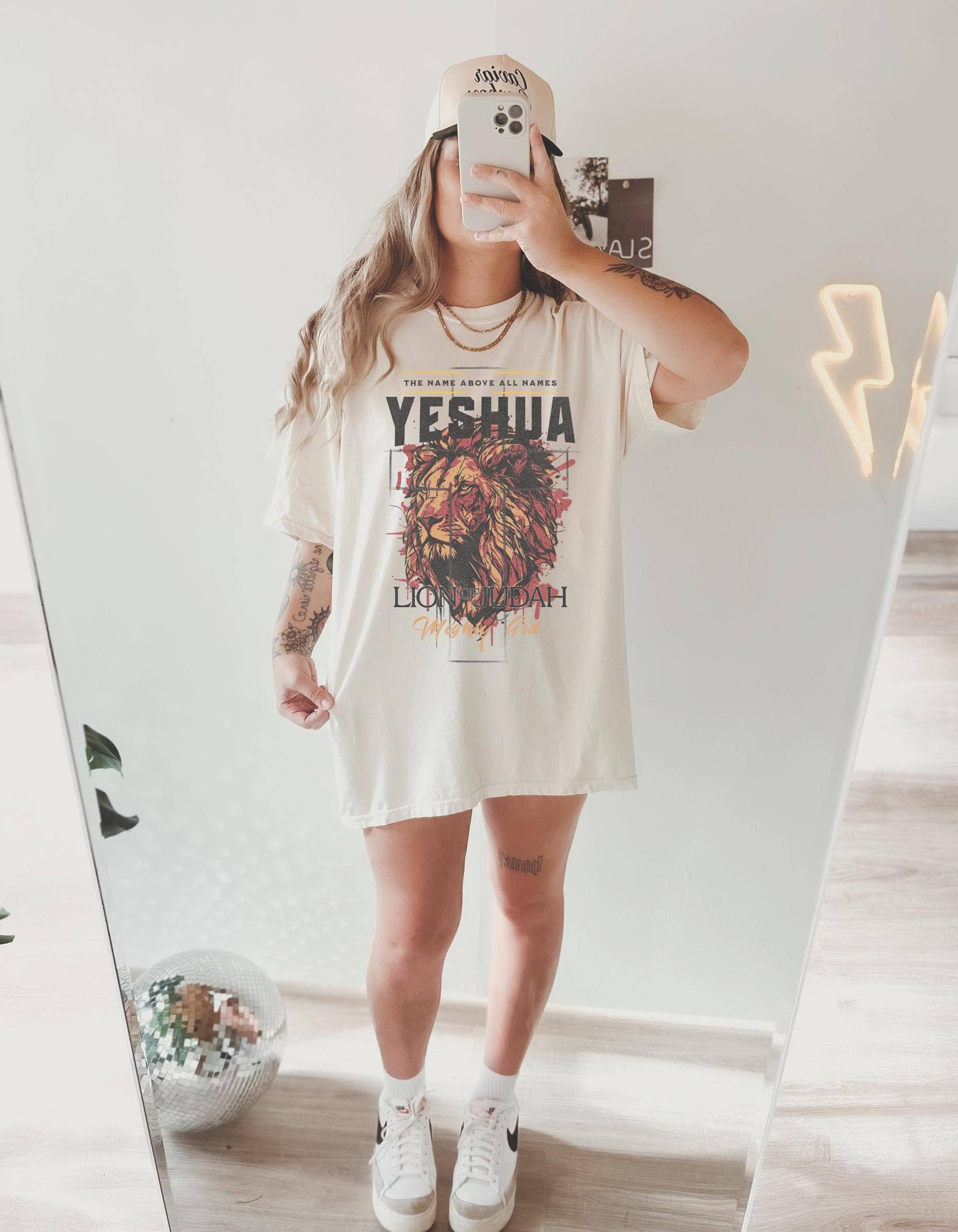 Vintage Lion of Judah Names of God Christian Shirt Hoodie, Sweatshirt | PodTeesHub.com