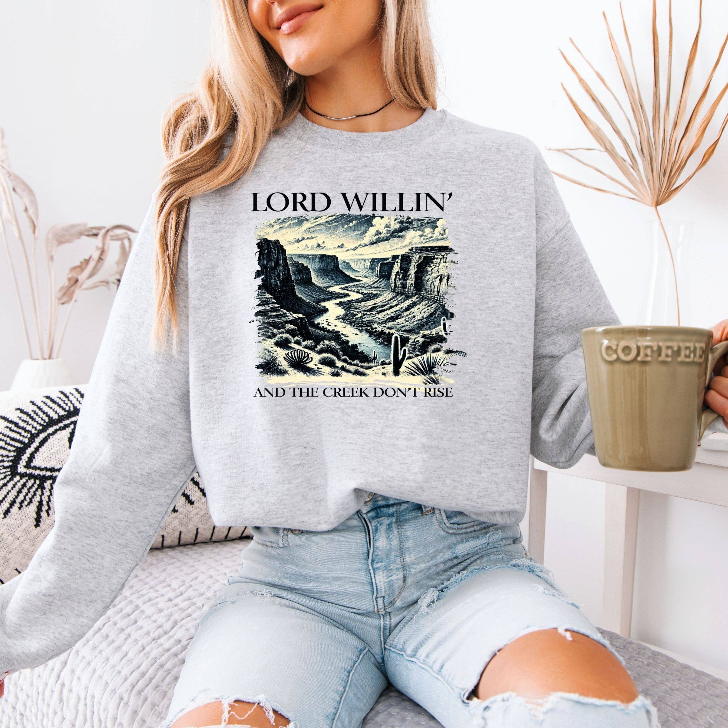 Lord Willin' Floral Western Spring Graphic Sweatshirt T-Shirts, Hoodie | PodTeesHub.com