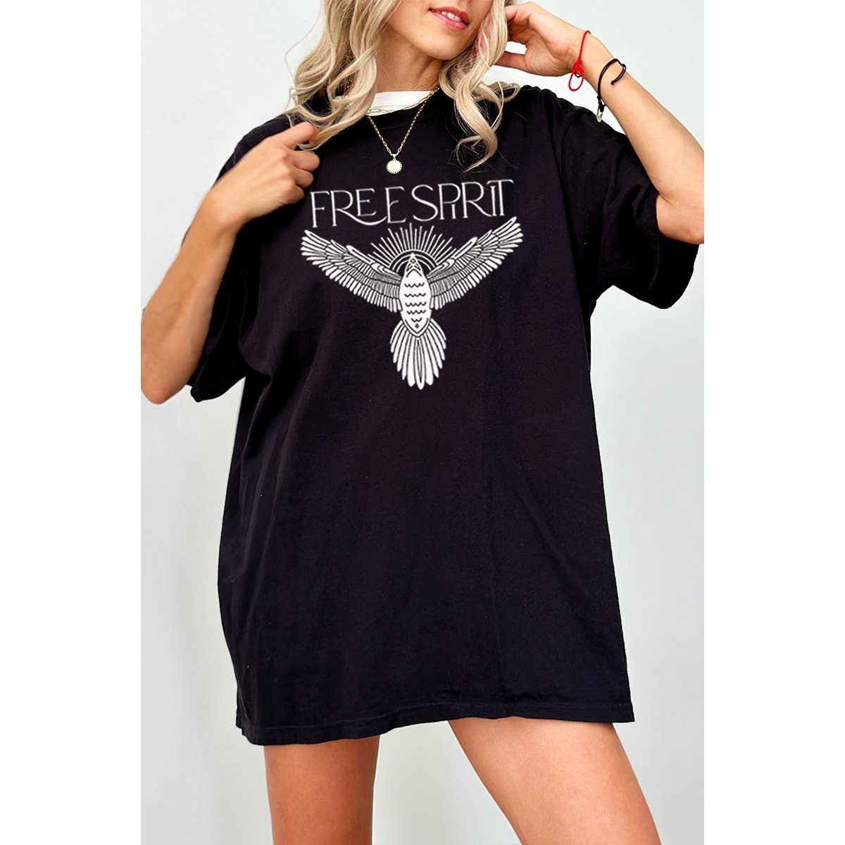 Free Spirit Vintage Graphic Oversized Tee Hoodie, Sweatshirt | PodTeesHub.com
