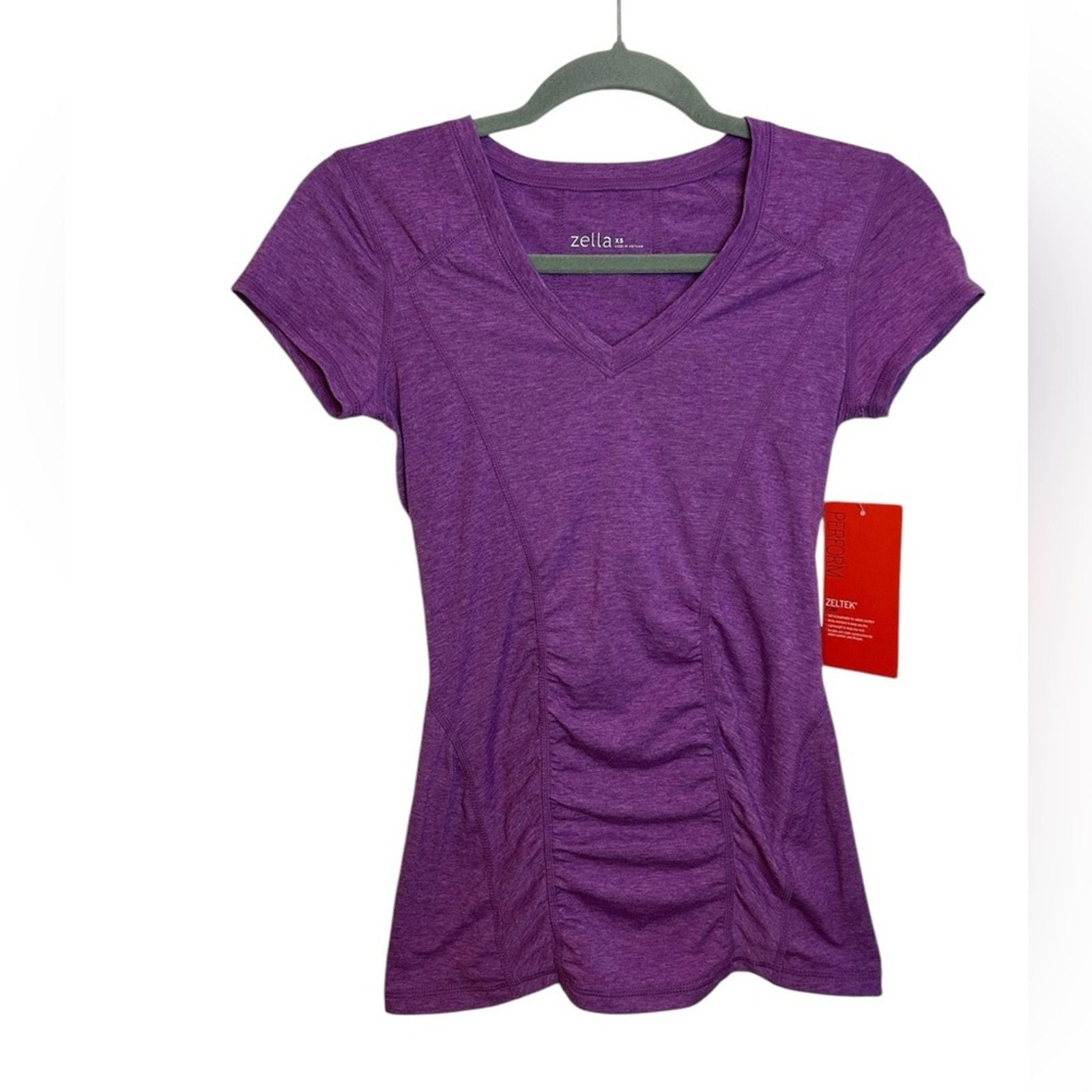 Other Nwt Zella Purple Ruched Active Tee Hoodie, Sweatshirt | PodTeesHub.com