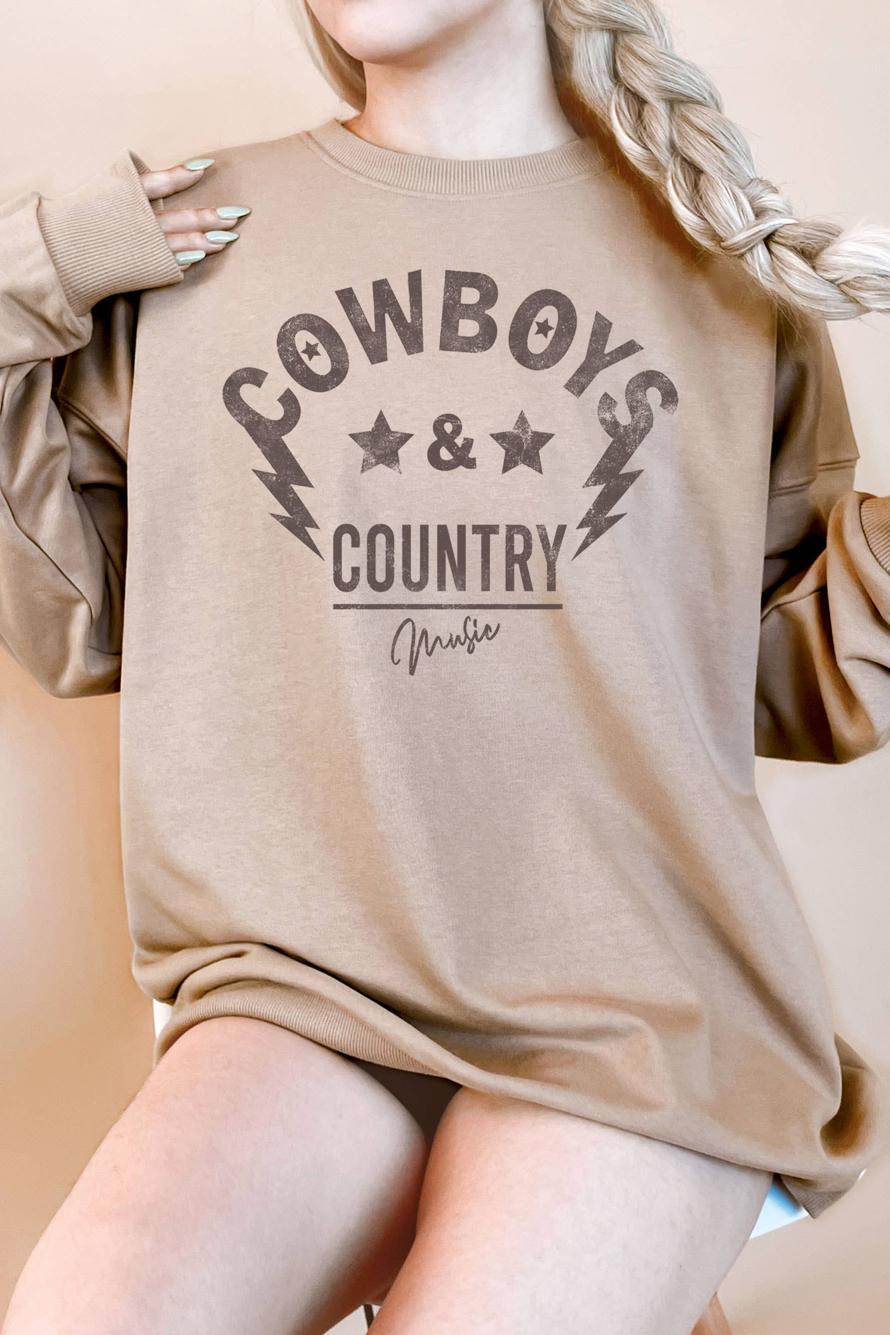 Cowboys Country Music Oversize Graphix Terry Sweatshirt T-Shirts, Hoodie | PodTeesHub.com