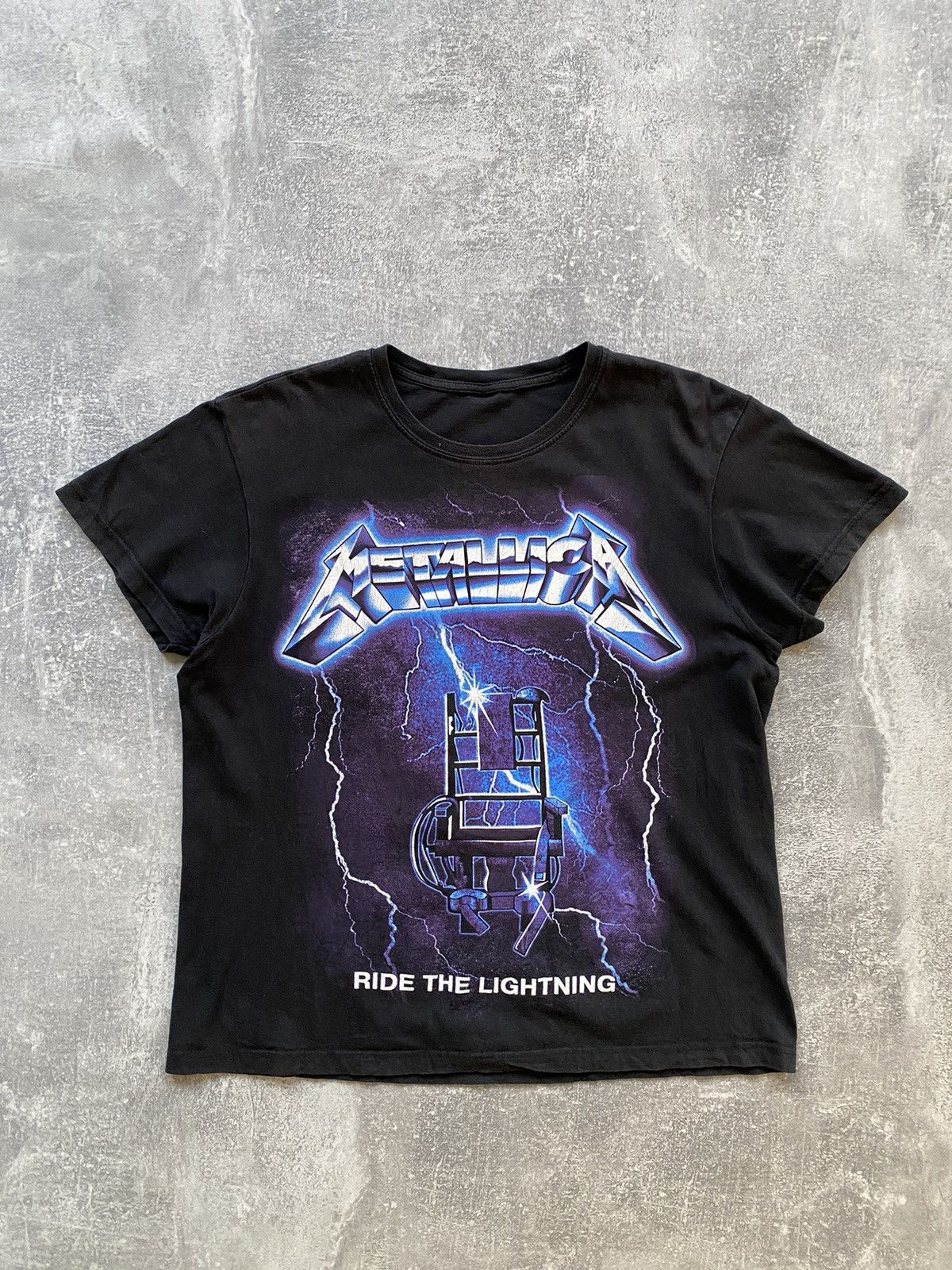 Metallica X Vintage Vintage Metallica Ride The Lightning Cropped T Shirt Hoodie, Sweatshirt | PodTeesHub.com