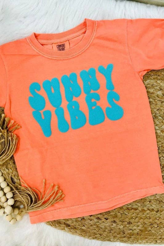 Sunny Vibes Puff Vinyl Kids Tee Hoodie, Sweatshirt | PodTeesHub.com