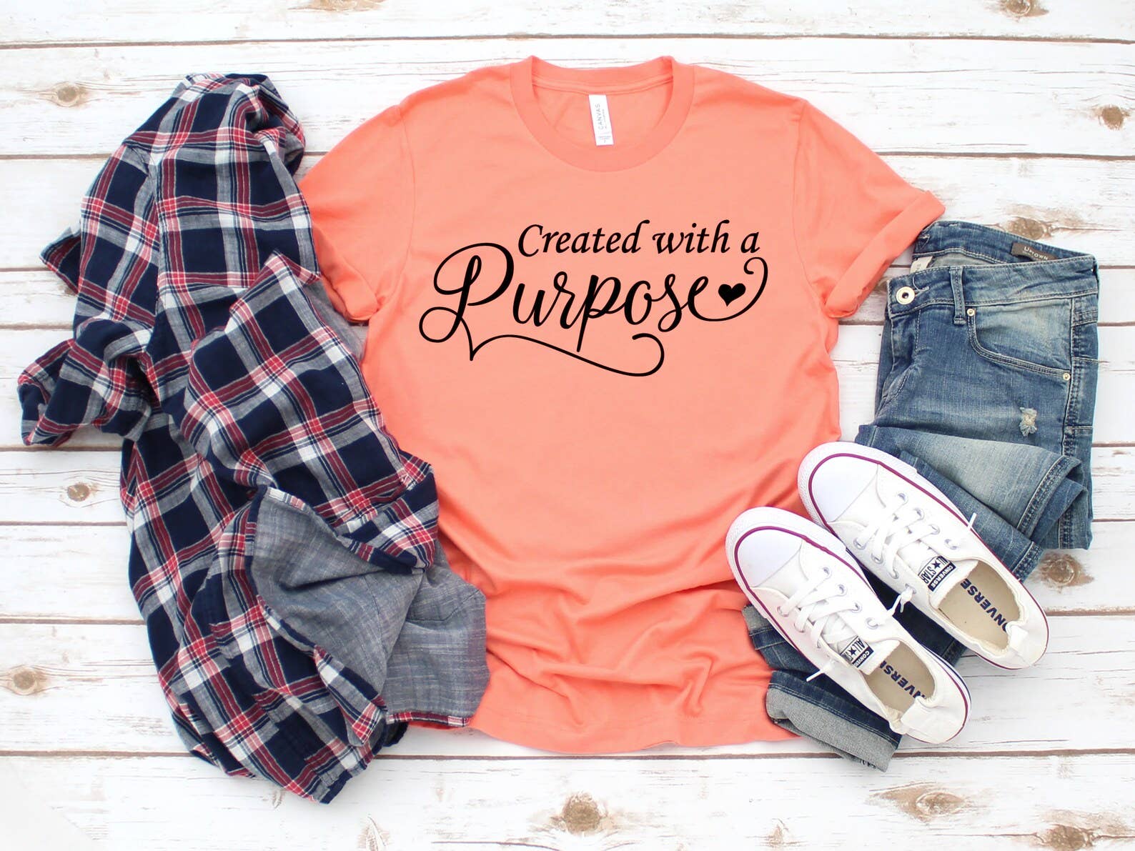 Created with A Purpose T-Shirt Hoodie, Sweatshirt | PodTeesHub.com