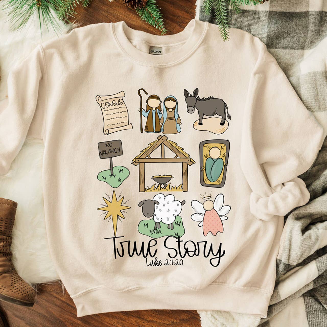 True Story Sand Crewneck Sweatshirt T-Shirts, Hoodie | PodTeesHub.com