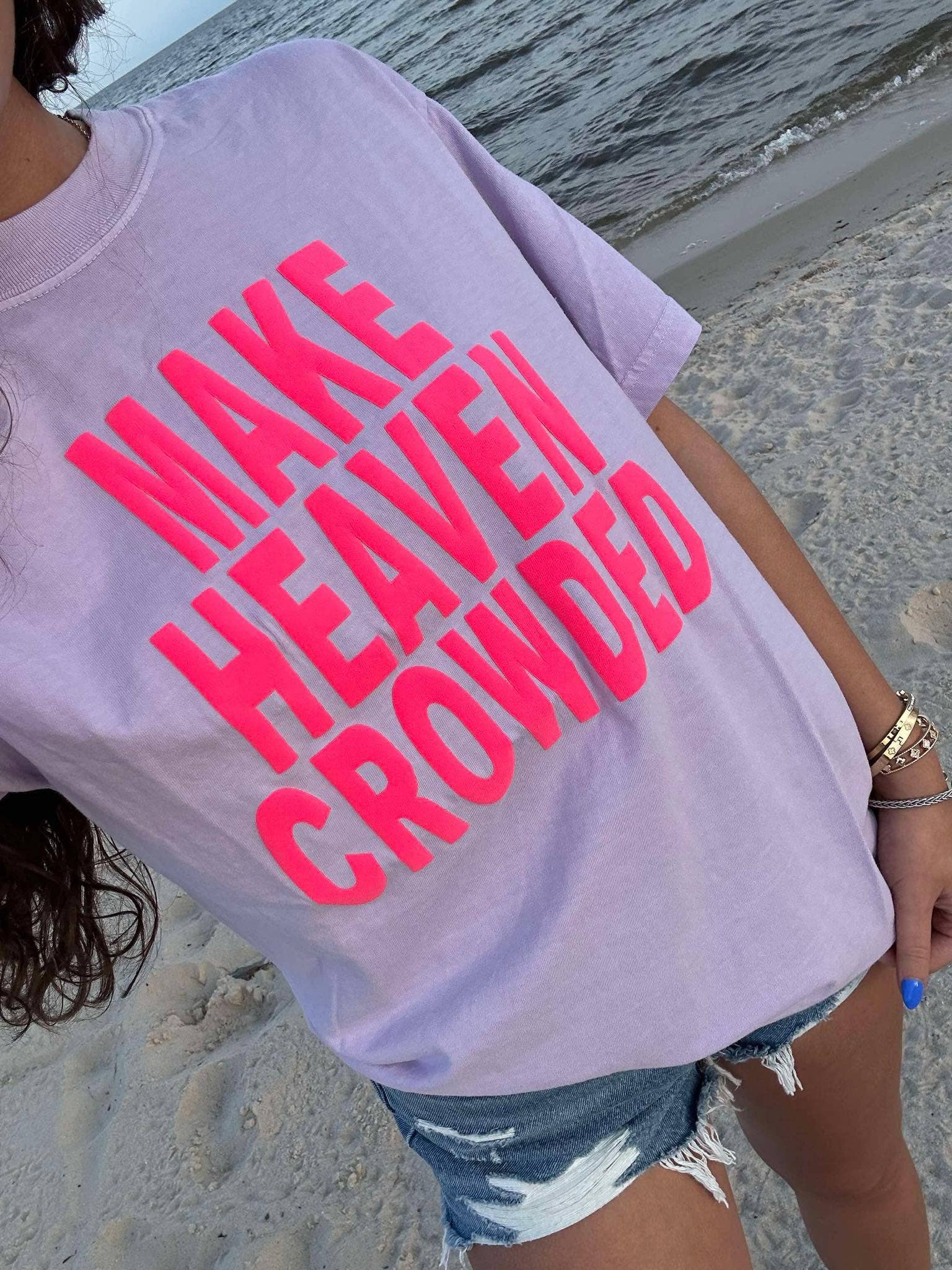 Varsity Make Heaven Crowded Puff Graphic Tee Hoodie, Sweatshirt | PodTeesHub.com