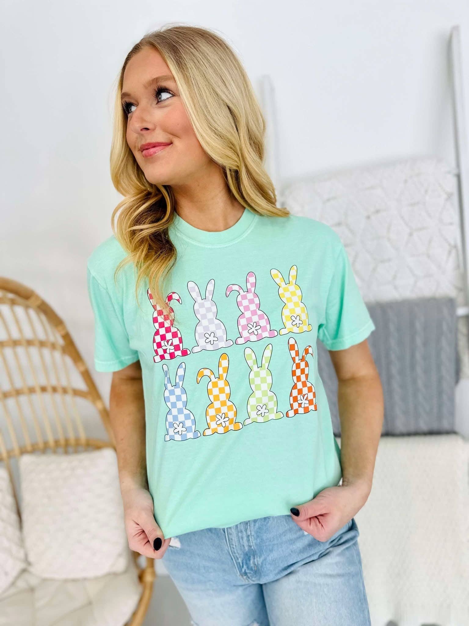 4 Checkered Bunny Stack Dtf Tee Hoodie, Sweatshirt | PodTeesHub.com