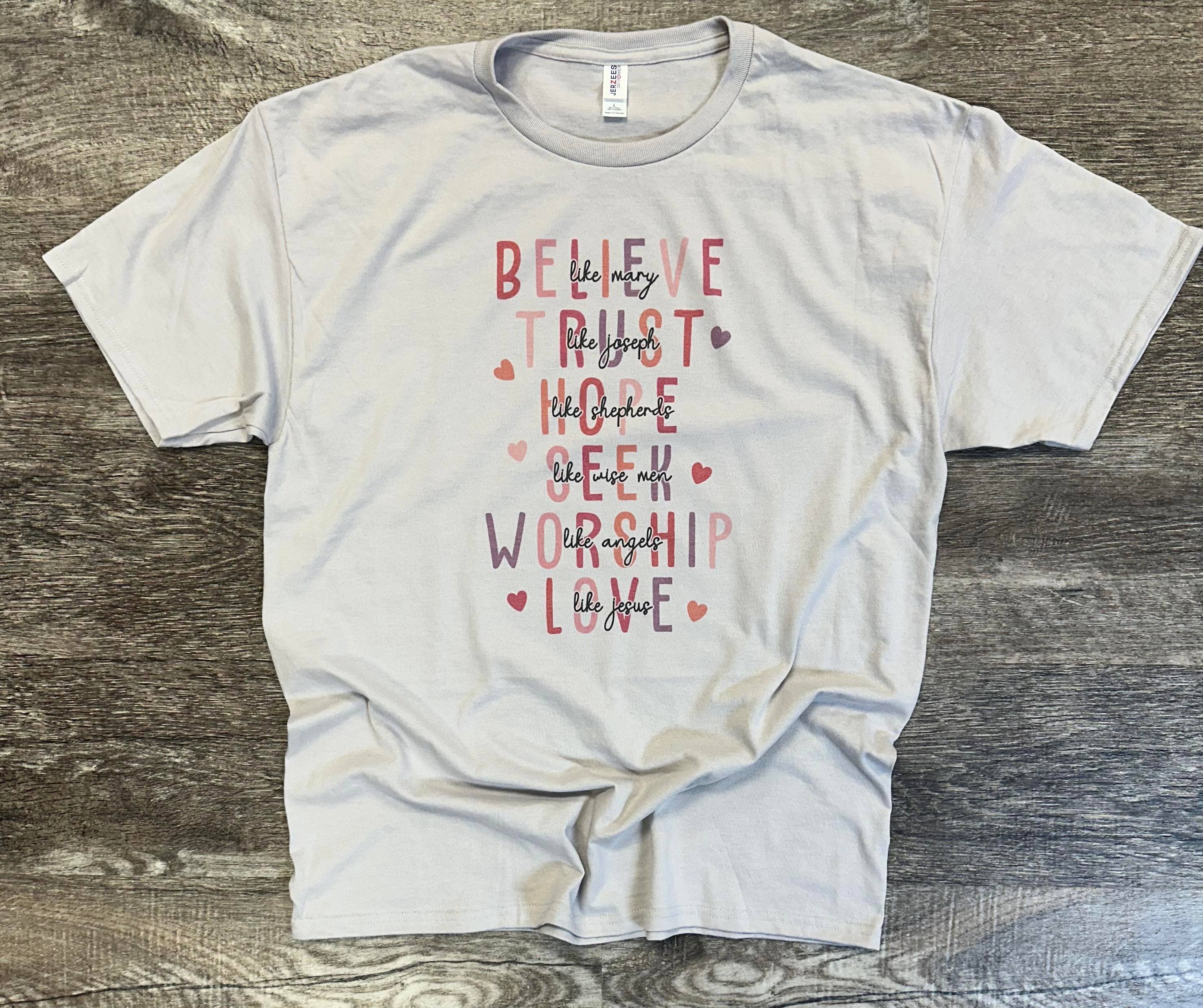 Believe Like Mary - Valentine Edition - Silver Tee Hoodie, Sweatshirt | PodTeesHub.com