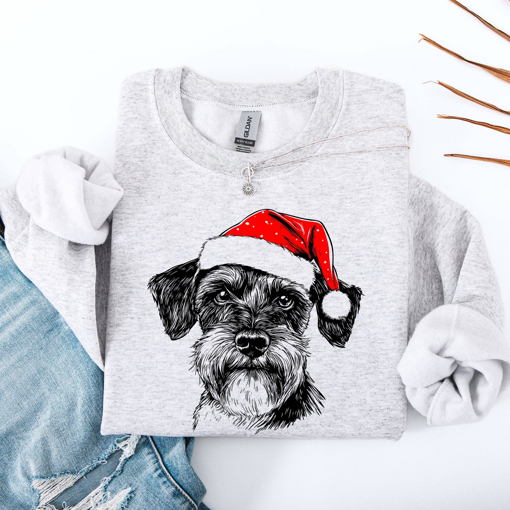 Schnauzer, Santa, Dog, Christmas, Dog Lover, Pet Sweatshirt T-Shirts, Hoodie | PodTeesHub.com