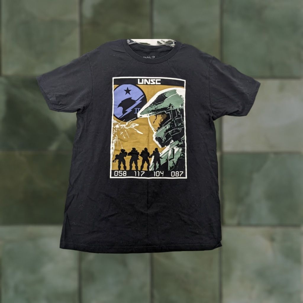 Halo Halo Infinite Unsc Poster Graphic Shirt Mens Medium Black Gaming Logo Short Sleeve Crew Ne Hoodie, Sweatshirt