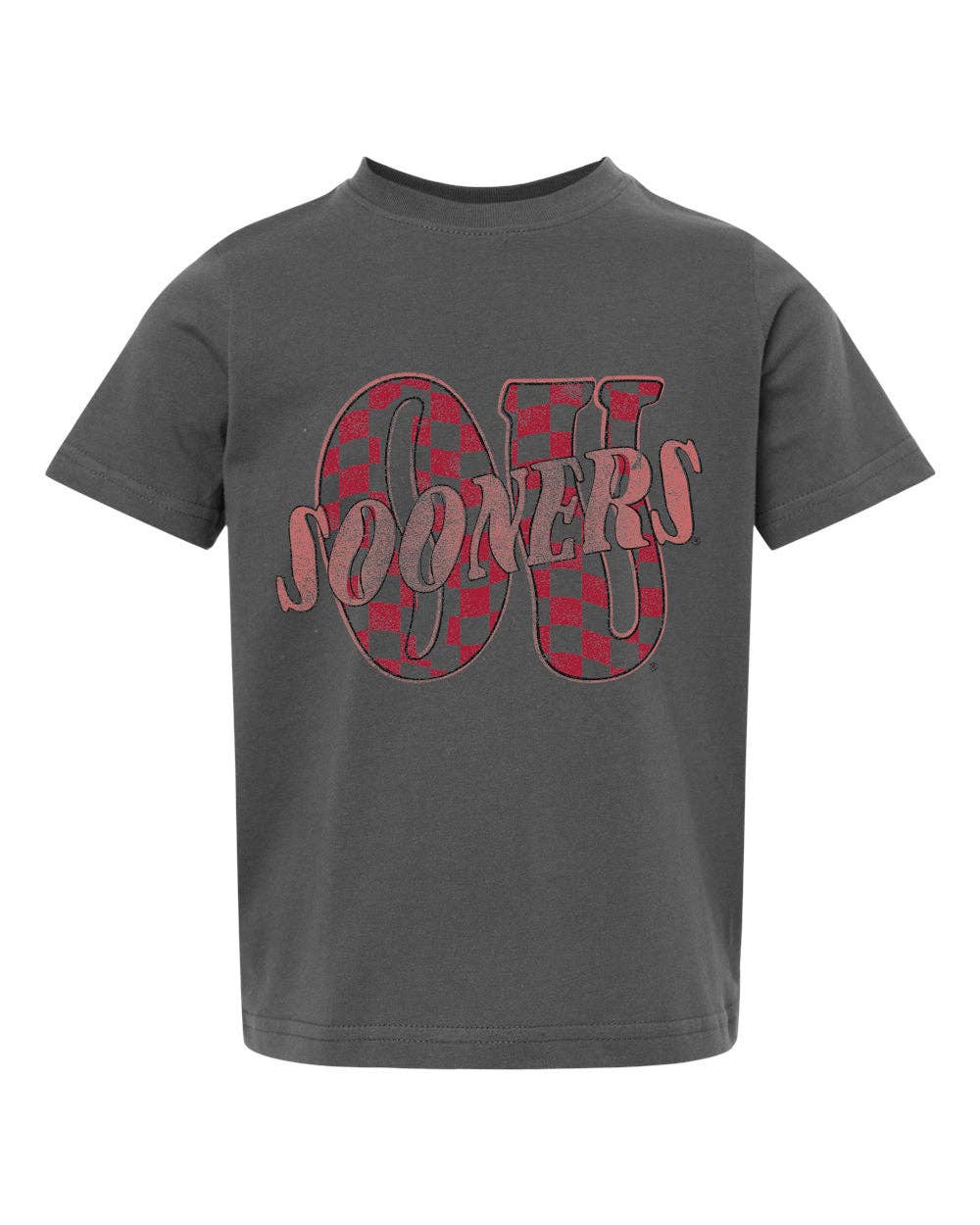 Children's Ou Sooners Twisted Check Charcoal Tee Hoodie, Sweatshirt | PodTeesHub.com