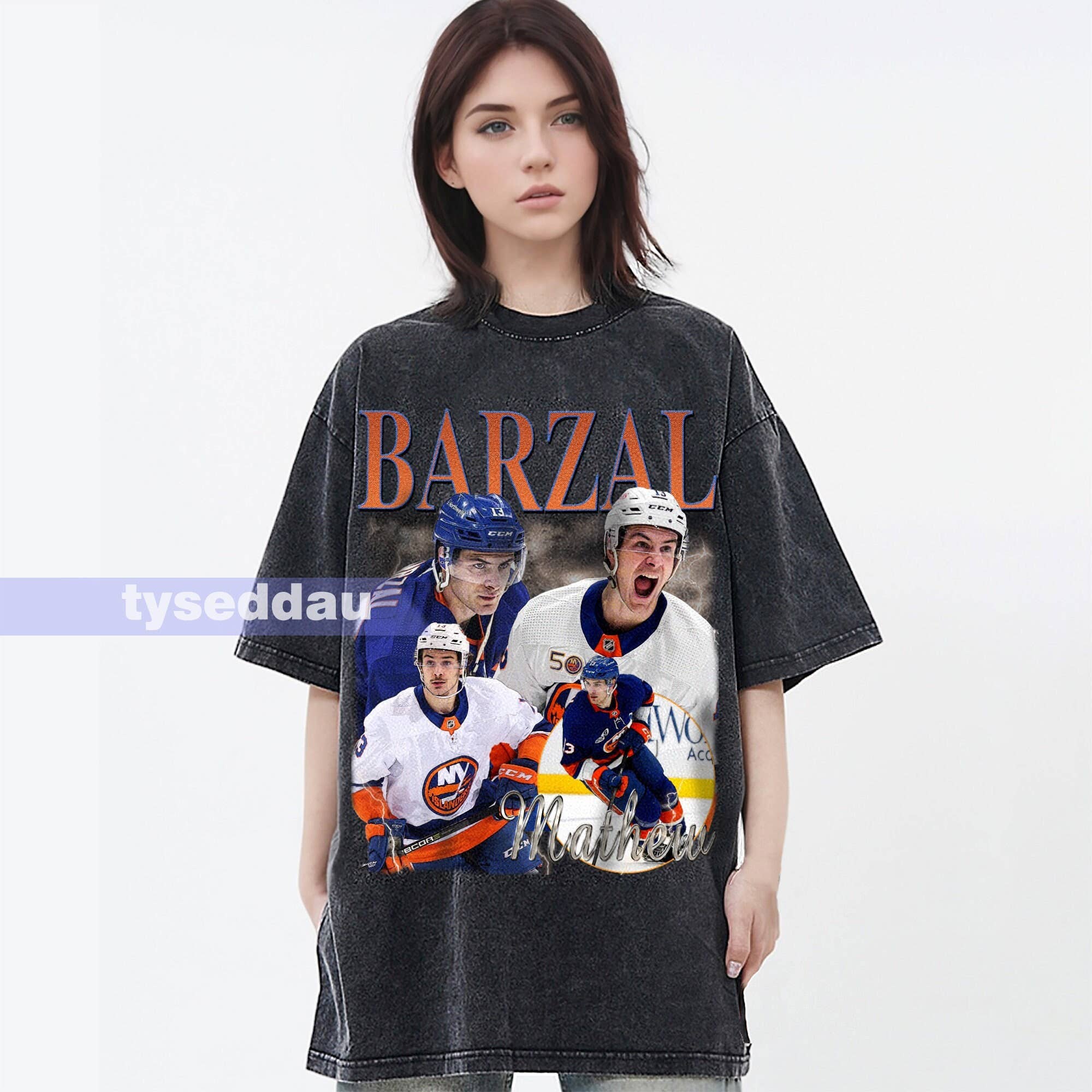 Mathew Barzal Retro 90's Graphic T-Shirt – Vintage Style Hoodie, Sweatshirt | PodTeesHub.com